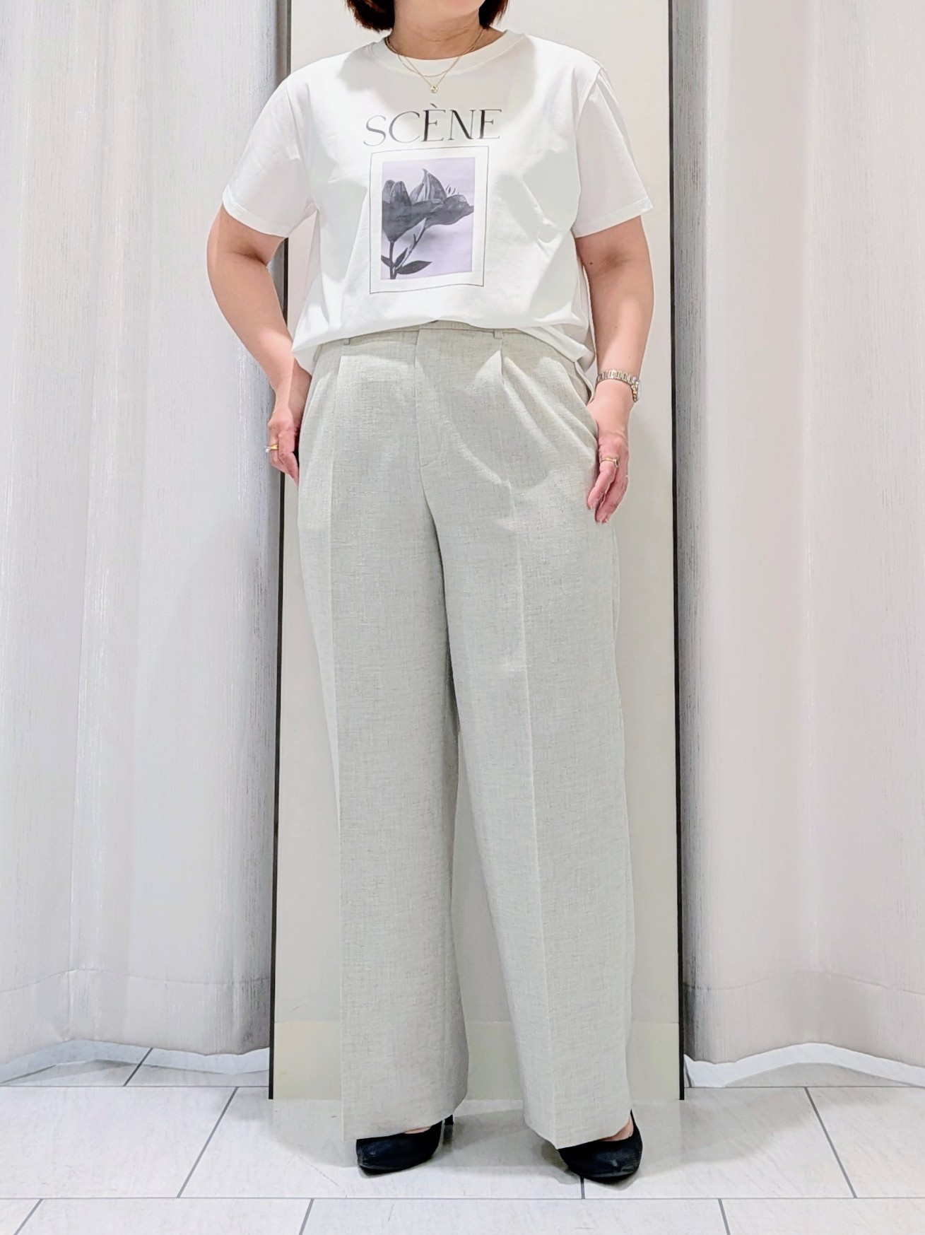 Onumaさんの「UNTITLED｜【さらりと快適/セットアップ可/UV/接触冷感】スラブカラーレスジャケット」を使ったコーディネート