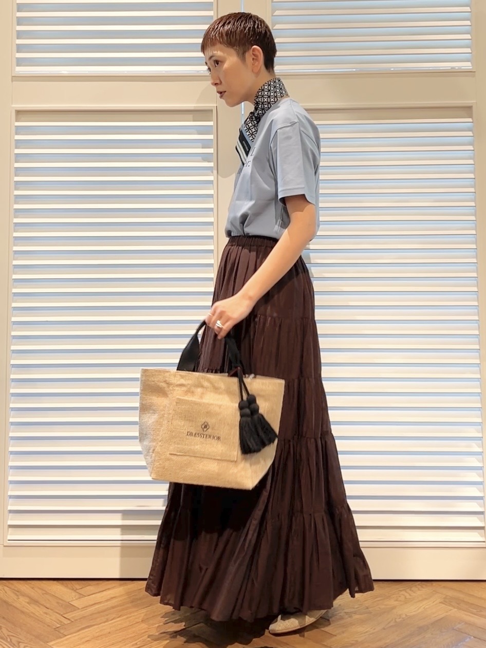 OCHIAIさんの「DRESSTERIOR｜【接触冷感／抗菌防臭／消臭】アイスクリアコットンフレンチロゴT」を使ったコーディネート
