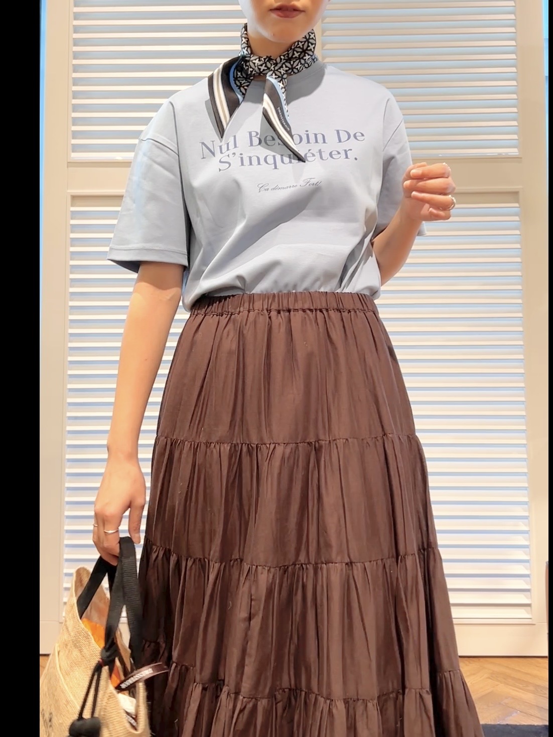 OCHIAIさんの「DRESSTERIOR｜【接触冷感／抗菌防臭／消臭】アイスクリアコットンフレンチロゴT」を使ったコーディネート
