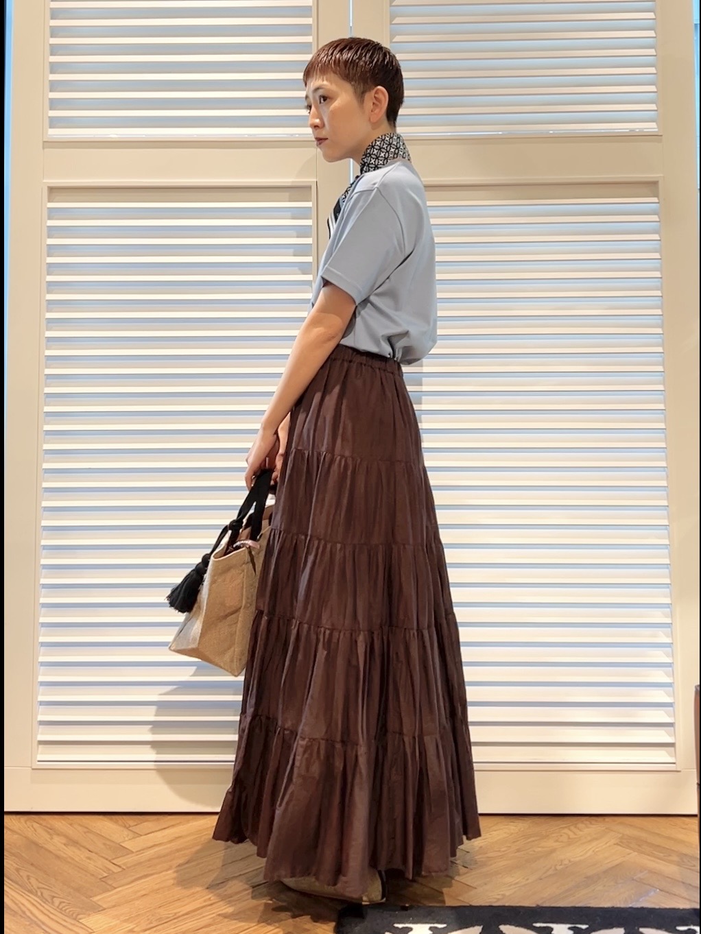 OCHIAIさんの「DRESSTERIOR｜【接触冷感／抗菌防臭／消臭】アイスクリアコットンフレンチロゴT」を使ったコーディネート