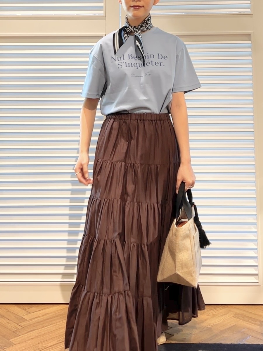 OCHIAIさんの「DRESSTERIOR｜【接触冷感／抗菌防臭／消臭】アイスクリアコットンフレンチロゴT」を使ったコーディネート
