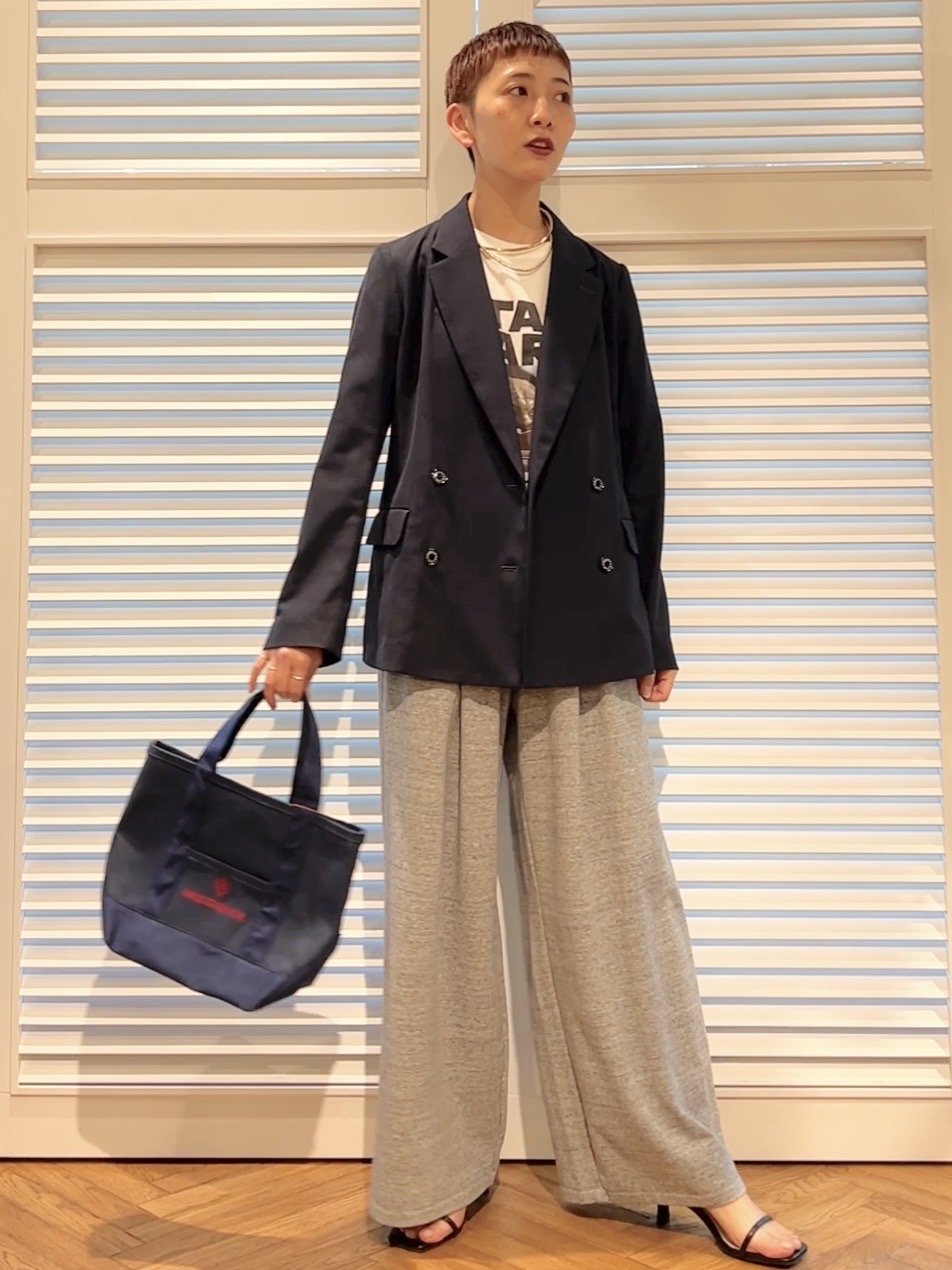 OCHIAIさんの「DRESSTERIOR｜【セットアップ可/吸水速乾/ウォッシャブル】リネンブレンドオックスダブルジャケット」を使ったコーディネート