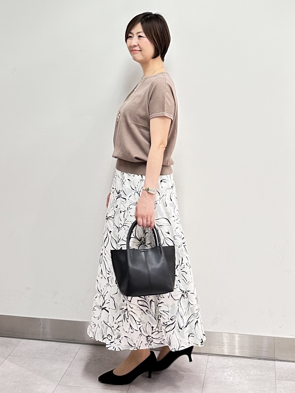 みなこさんの「UNTITLED｜【9色展開/アンサンブル可】コットンクルーネックカーディガン」を使ったコーディネート