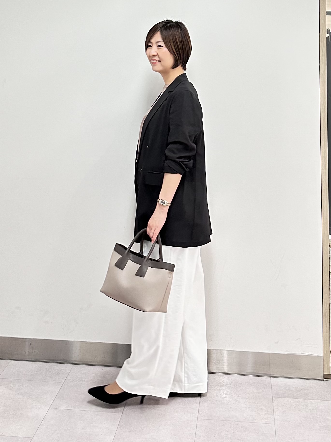 みなこさんの「UNTITLED｜【セットアップ可/接触冷感/通気性】ドライシアーダブルジャケット」を使ったコーディネート