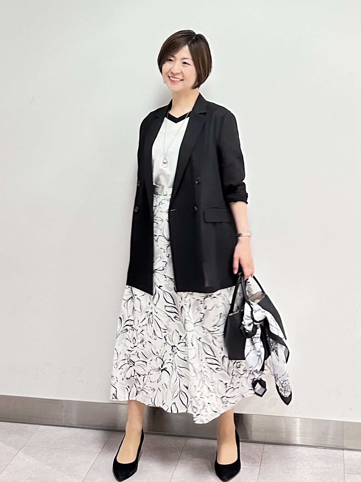 みなこさんの「UNTITLED｜【セットアップ可/接触冷感/通気性】ドライシアーダブルジャケット」を使ったコーディネート
