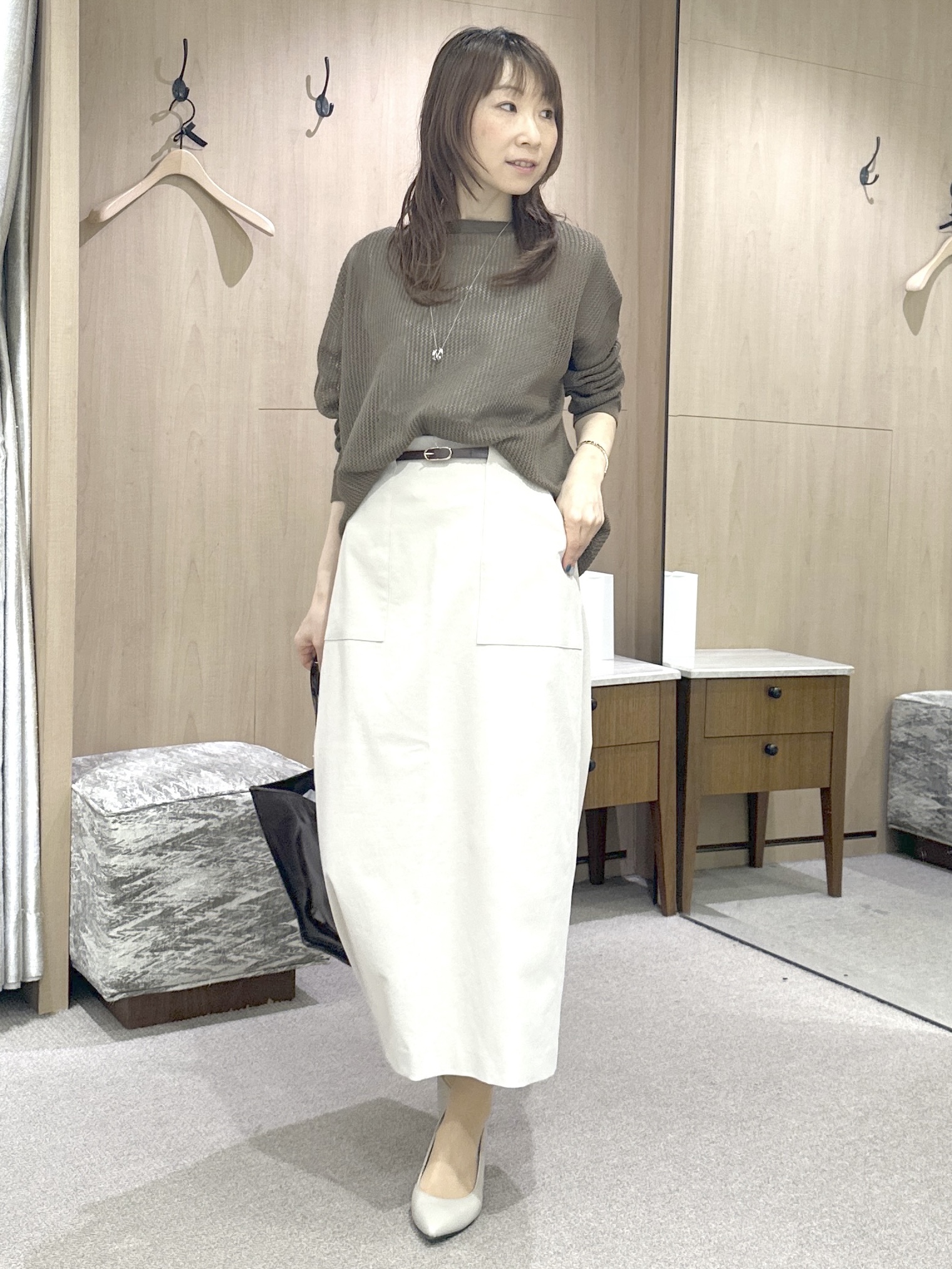 Miwaさんの「UNTITLED｜シアーメッシュニット」を使ったコーディネート