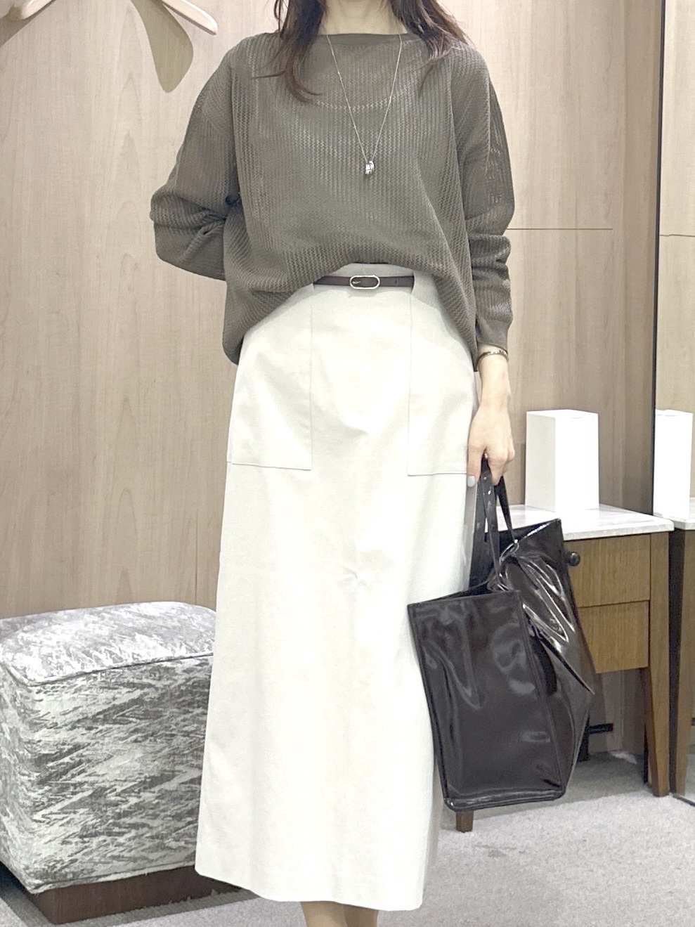Miwaさんの「UNTITLED｜シアーメッシュニット」を使ったコーディネート