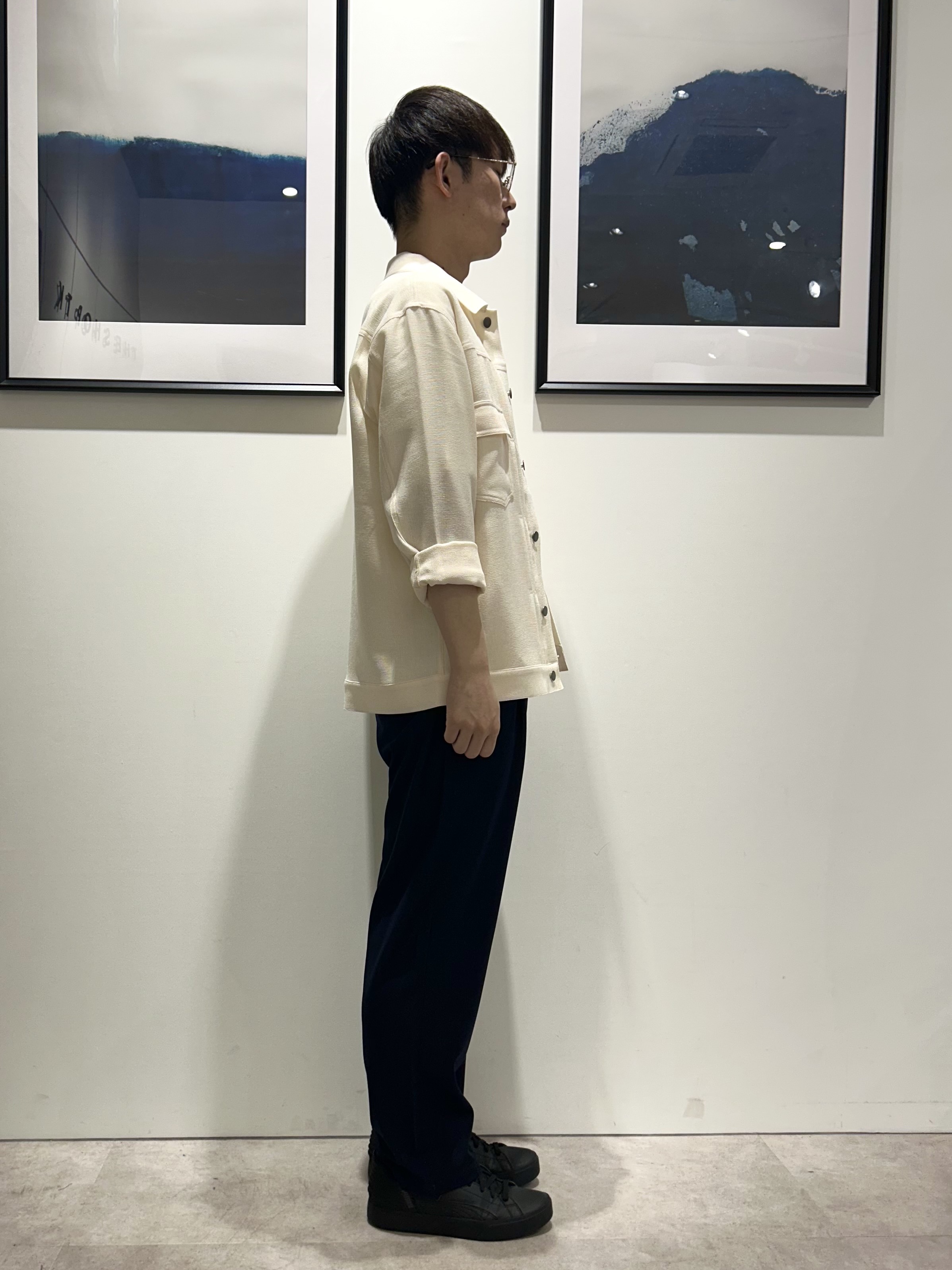 。さんの「THE SHOP TK｜パナマメッシュ シャツブルゾン 洗濯機OK／セットアップ可」を使ったコーディネート