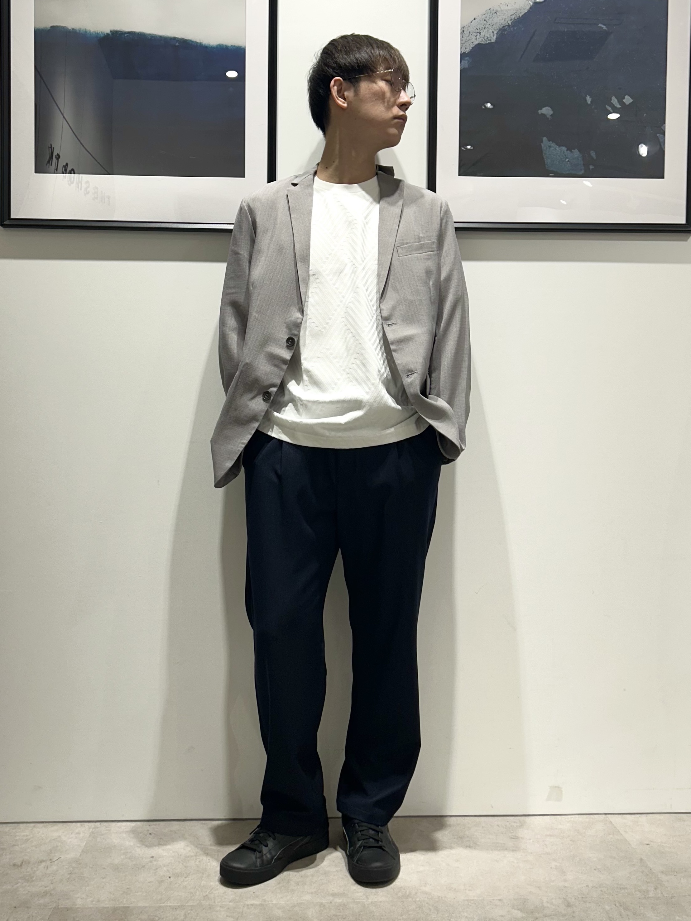 。さんの「THE SHOP TK｜【LINO FINE】リネンライク テーラードジャケット 吸水速乾/イージーケア/UVカット/洗濯機」を使ったコーディネート