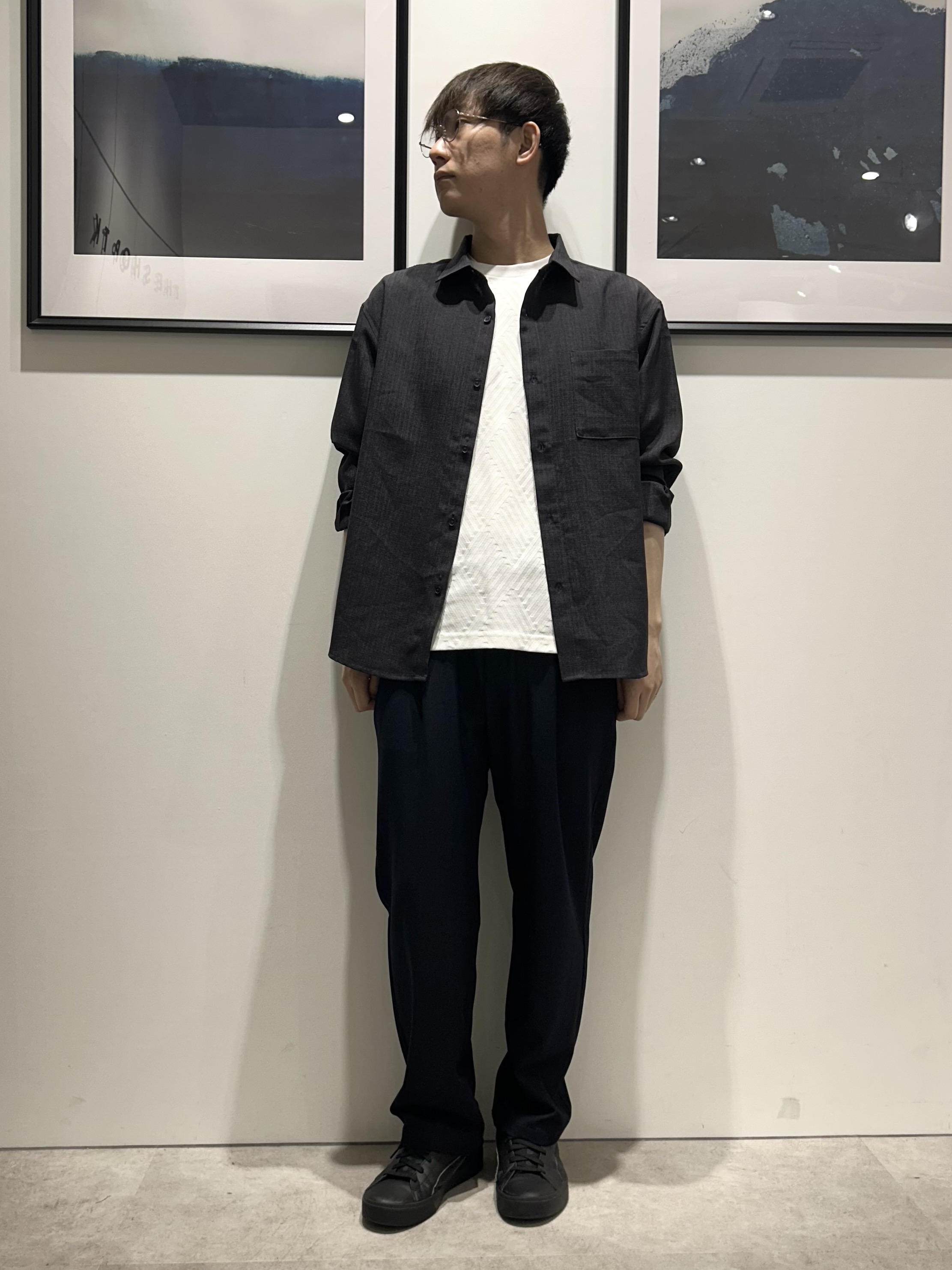 。さんの「THE SHOP TK｜【LINO FINE】リネンライク 長袖シャツ UVカット/イージーケア/吸水速乾/洗濯機OK」を使ったコーディネート