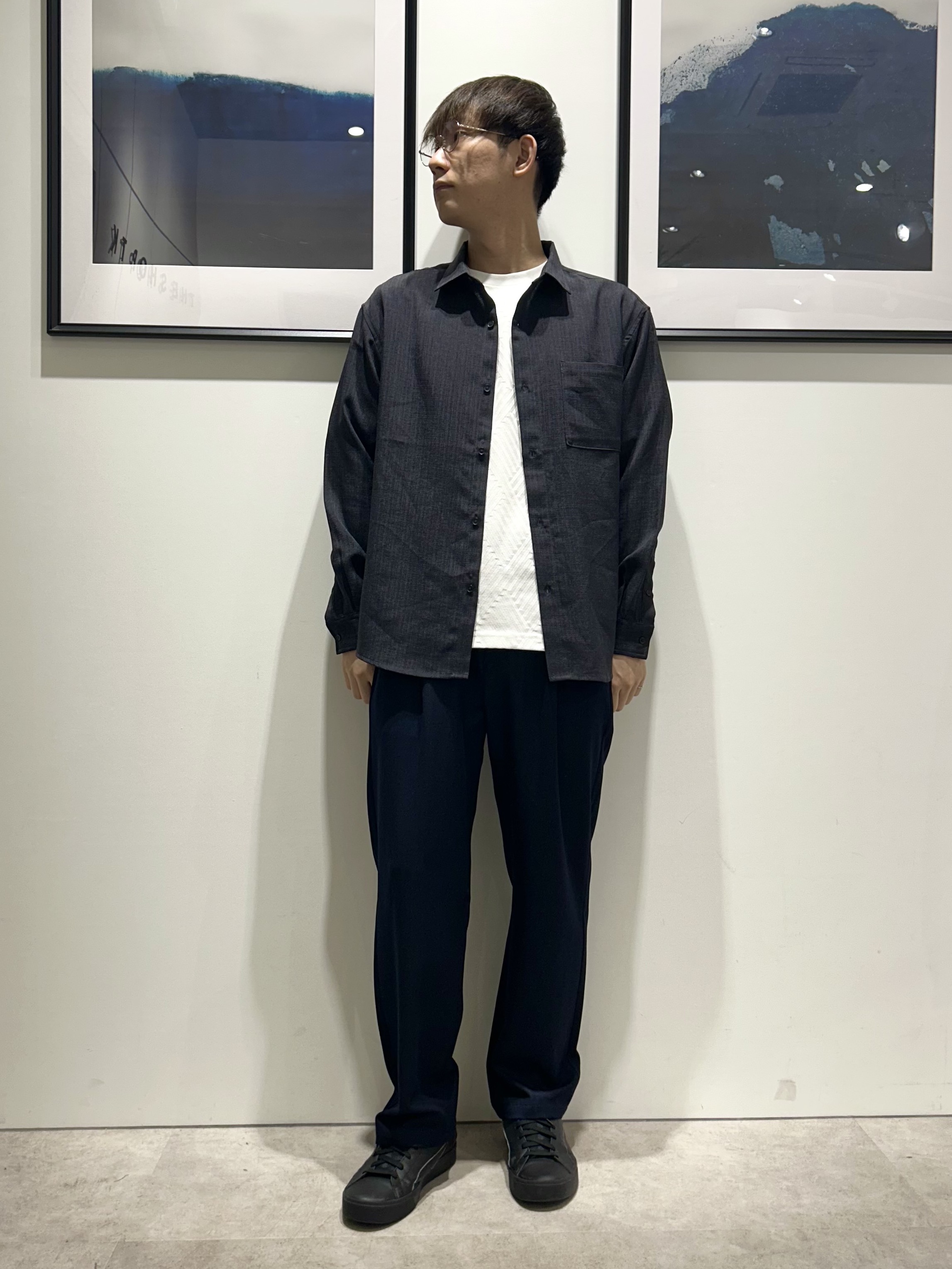 。さんの「THE SHOP TK｜【LINO FINE】リネンライク 長袖シャツ UVカット/イージーケア/吸水速乾/洗濯機OK」を使ったコーディネート