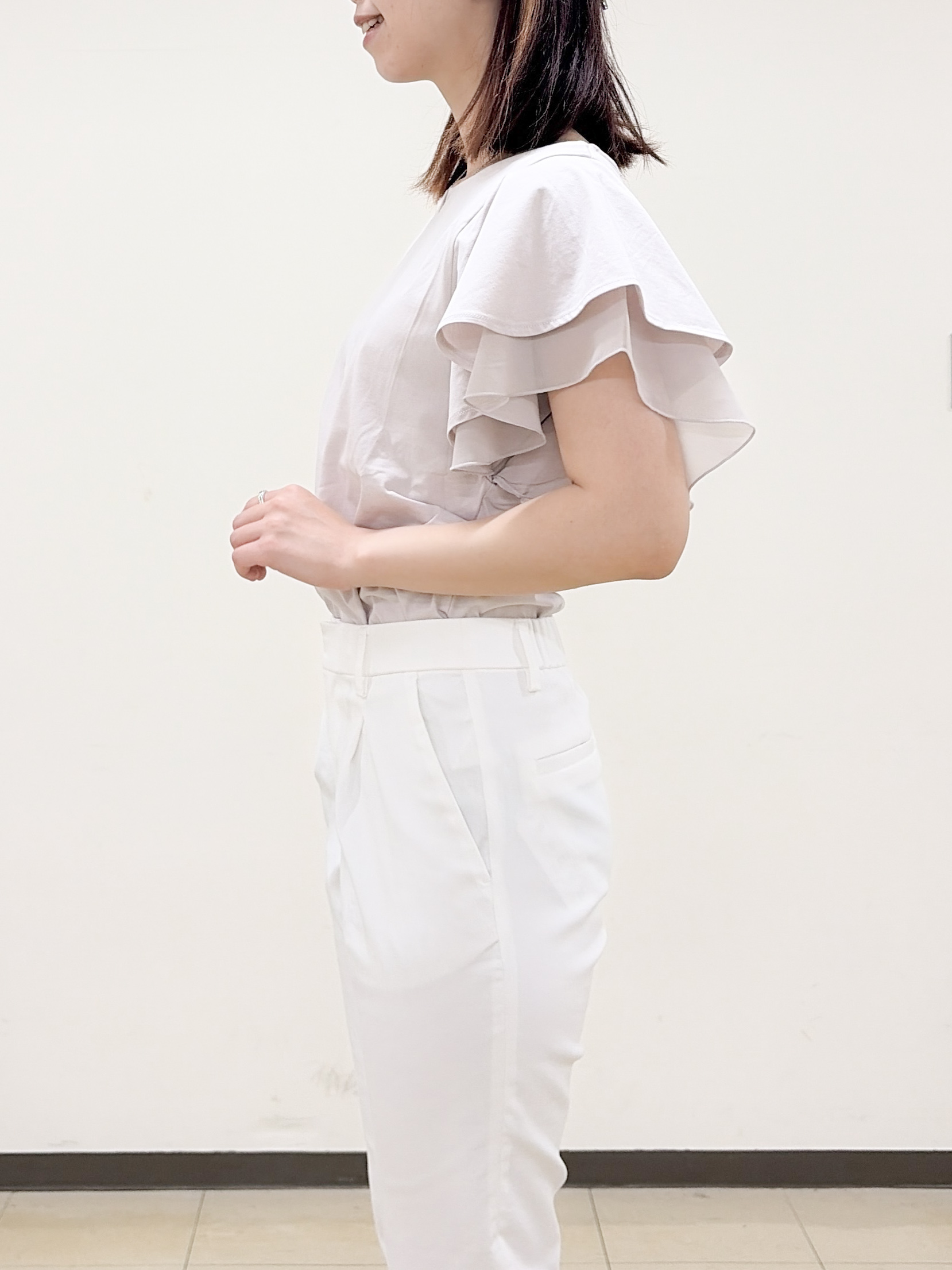 yurinaさんの「index｜【接触冷感／UVケア】シフォンフリルドッキングトップス《洗濯機OK》」を使ったコーディネート