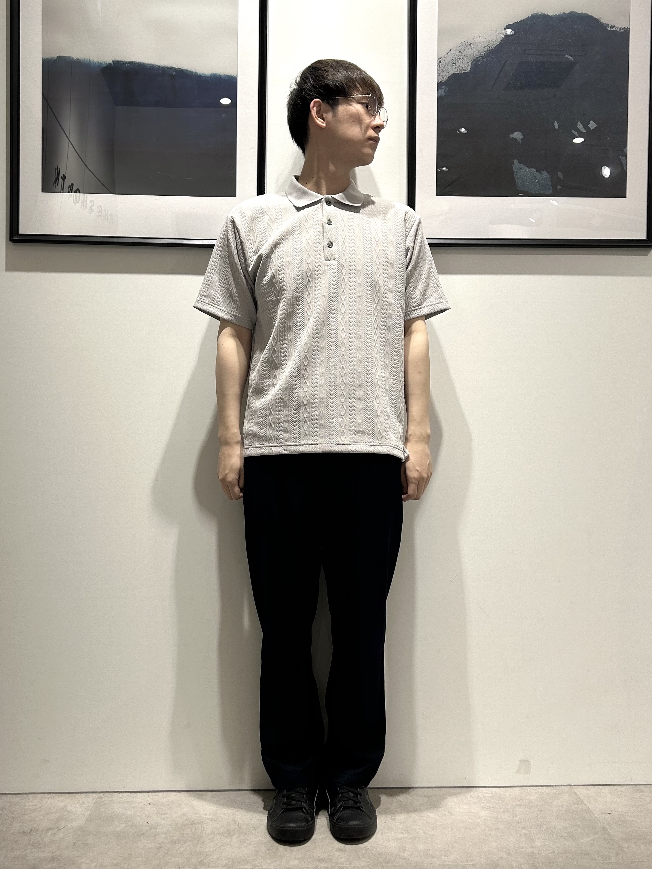 。さんの「THE SHOP TK｜【シンプルすぎない大人の表情】ケーブルフクレポロシャツ 吸水速乾/UVケア/洗濯機OK」を使ったコーディネート