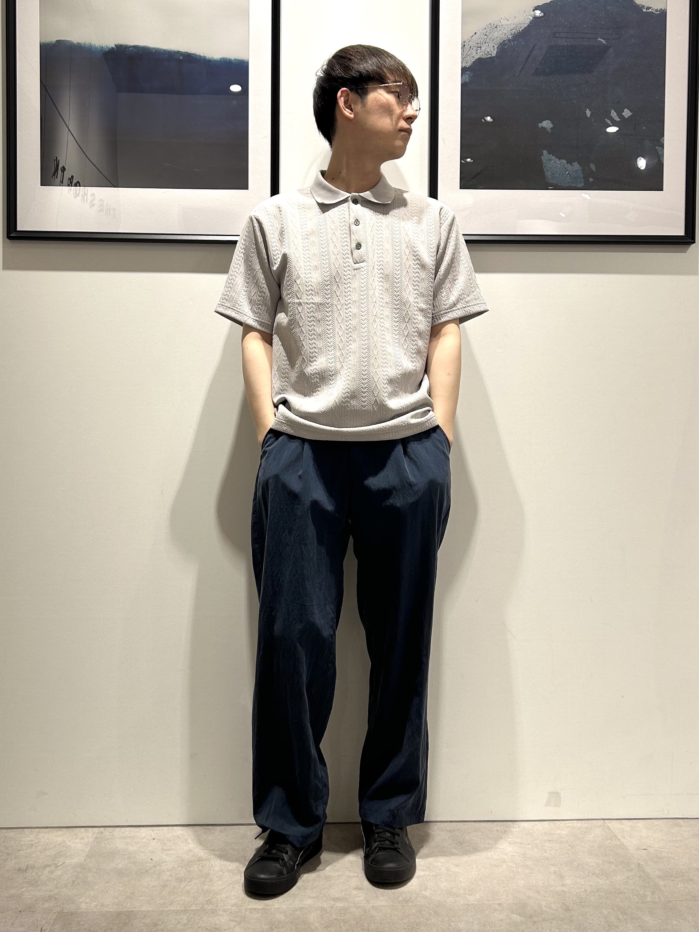 。さんの「THE SHOP TK｜【シンプルすぎない大人の表情】ケーブルフクレポロシャツ 吸水速乾/UVケア/洗濯機OK」を使ったコーディネート