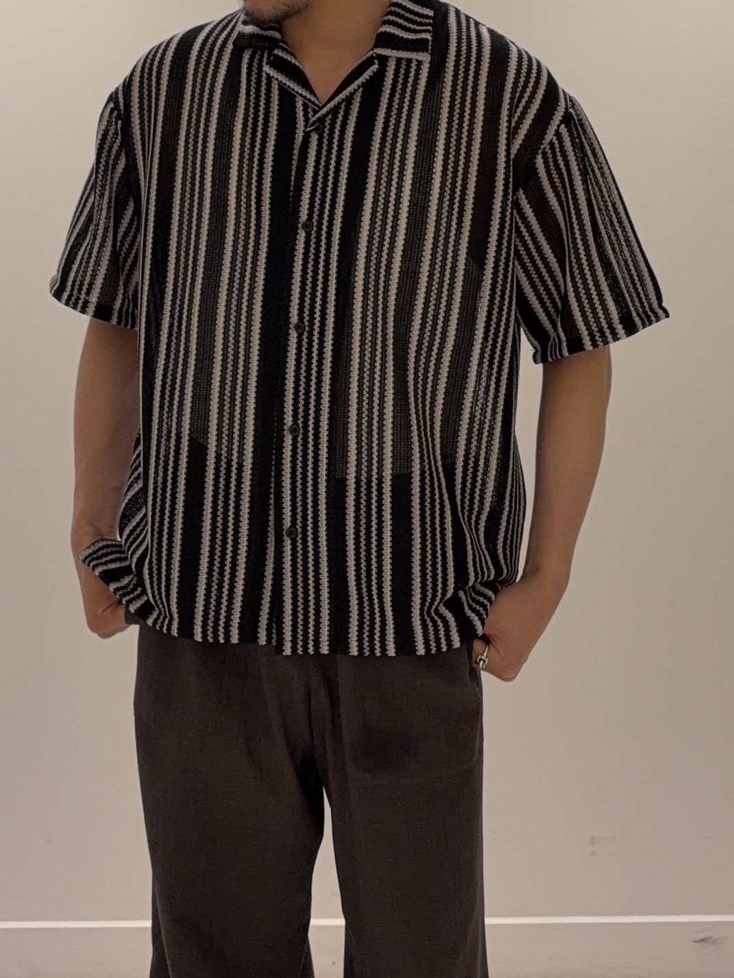 takeruさんの「Dessin｜ストライプシャツ」を使ったコーディネート