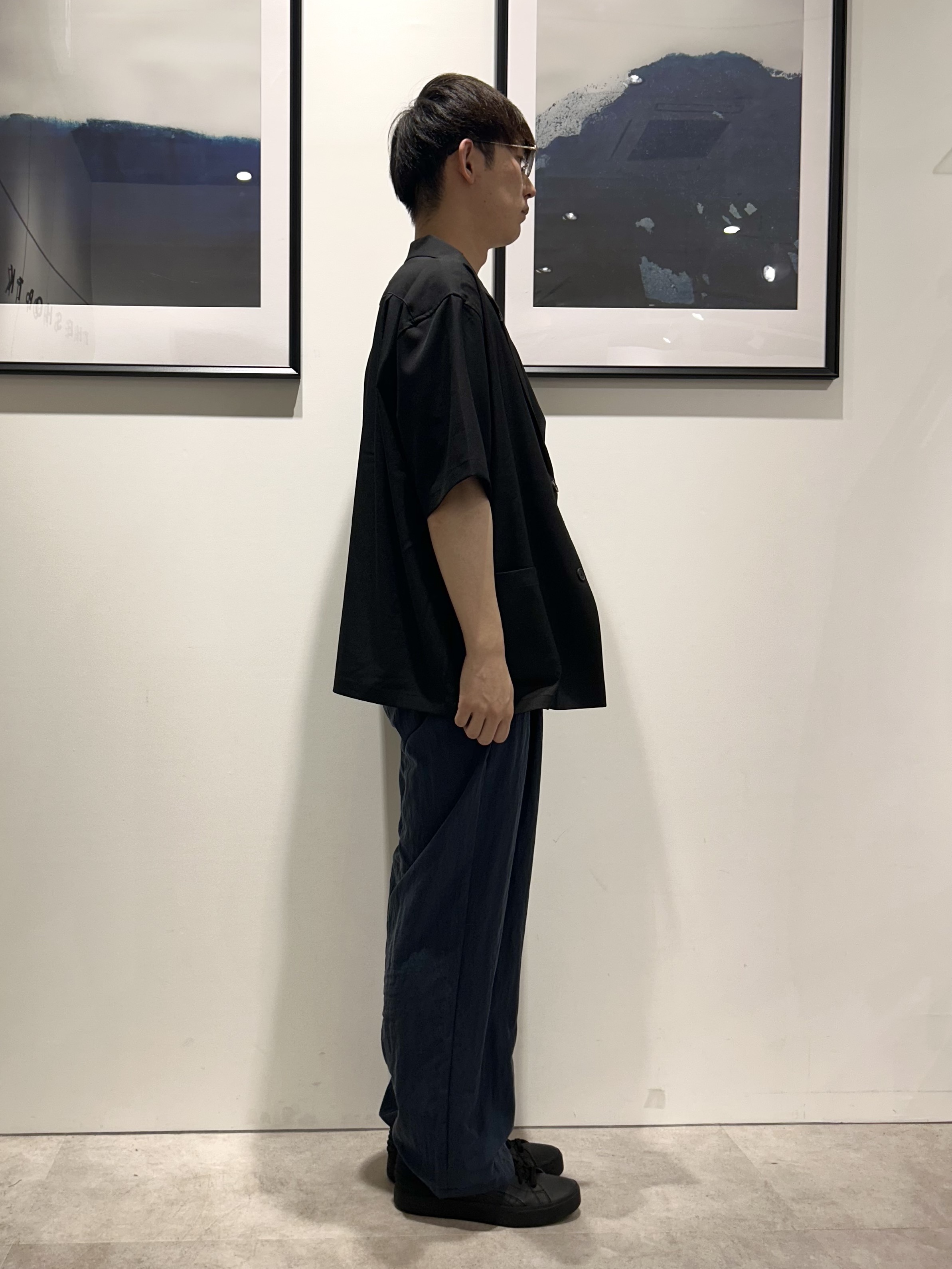 。さんの「THE SHOP TK｜リラックスワイド 5分袖ジャケット セットアップ可／洗濯機OK」を使ったコーディネート