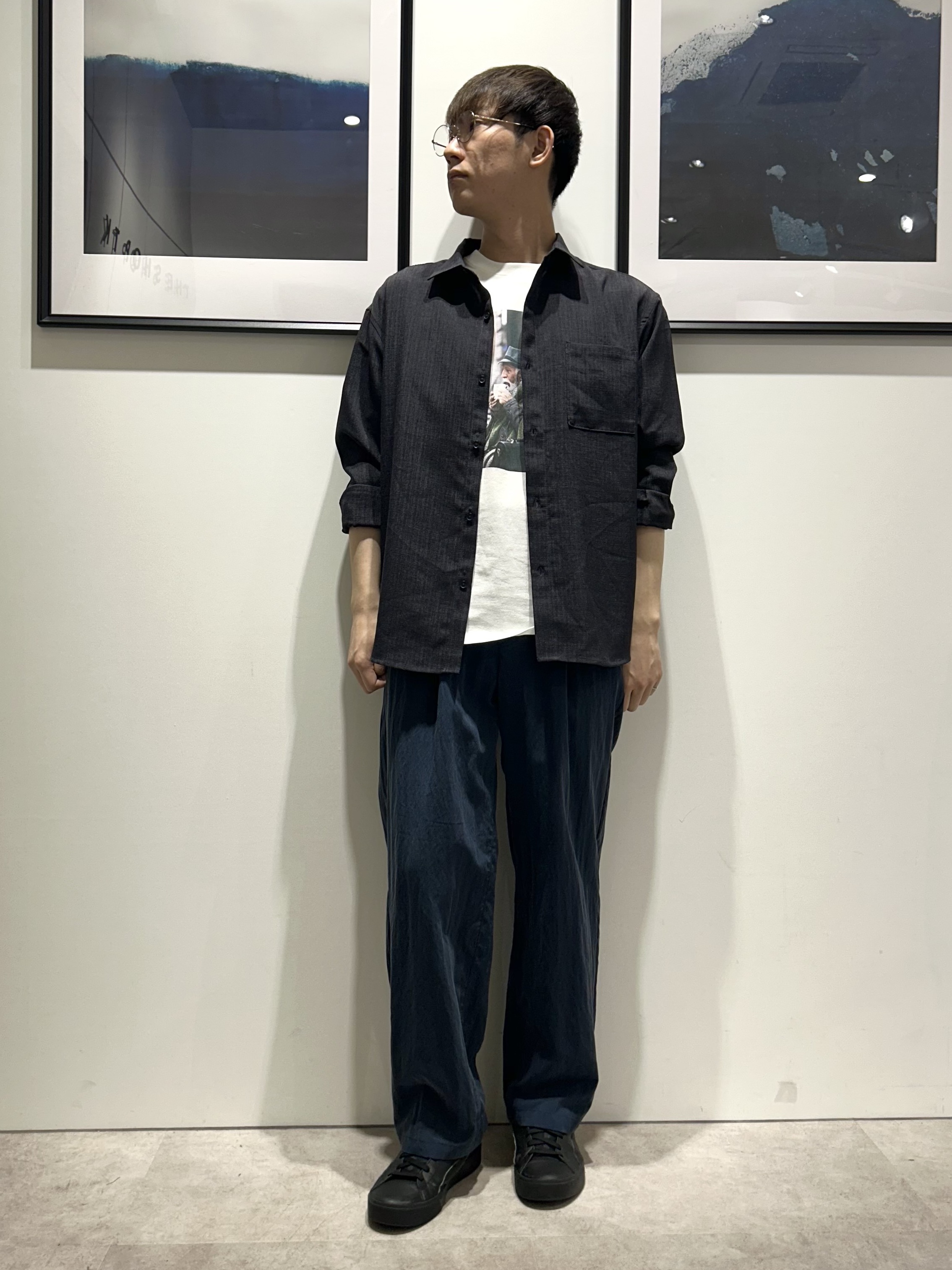 。さんの「THE SHOP TK｜【LINO FINE】リネンライク 長袖シャツ UVカット/イージーケア/吸水速乾/洗濯機OK」を使ったコーディネート