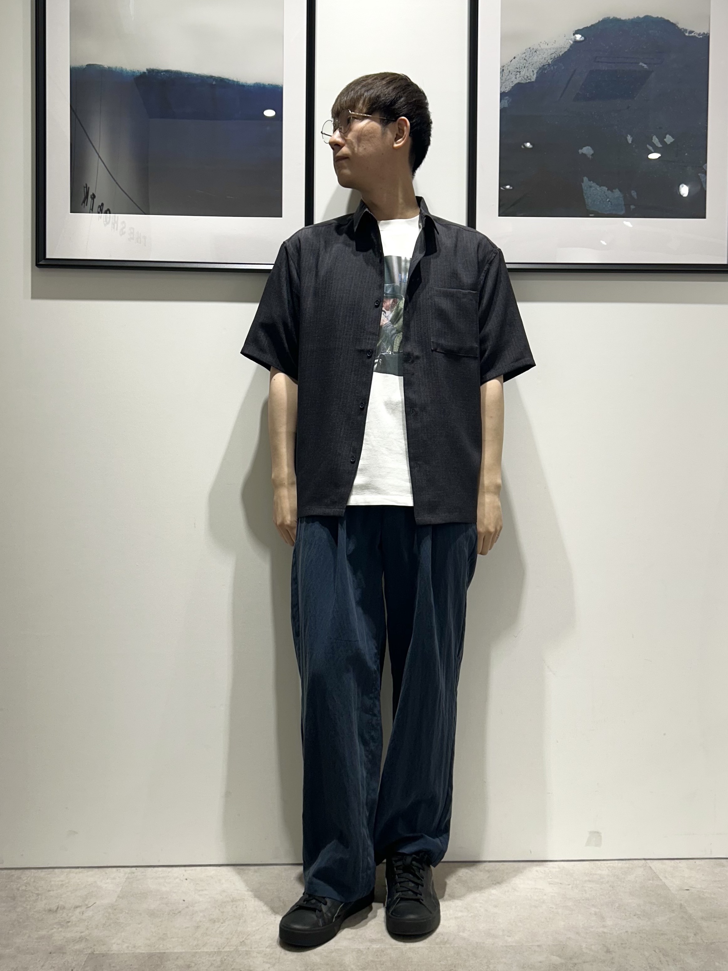 。さんの「THE SHOP TK｜【LINO FINE】 リネンライク半袖シャツ UVカット／イージーケア／吸水速乾／洗濯機OK／セッ」を使ったコーディネート