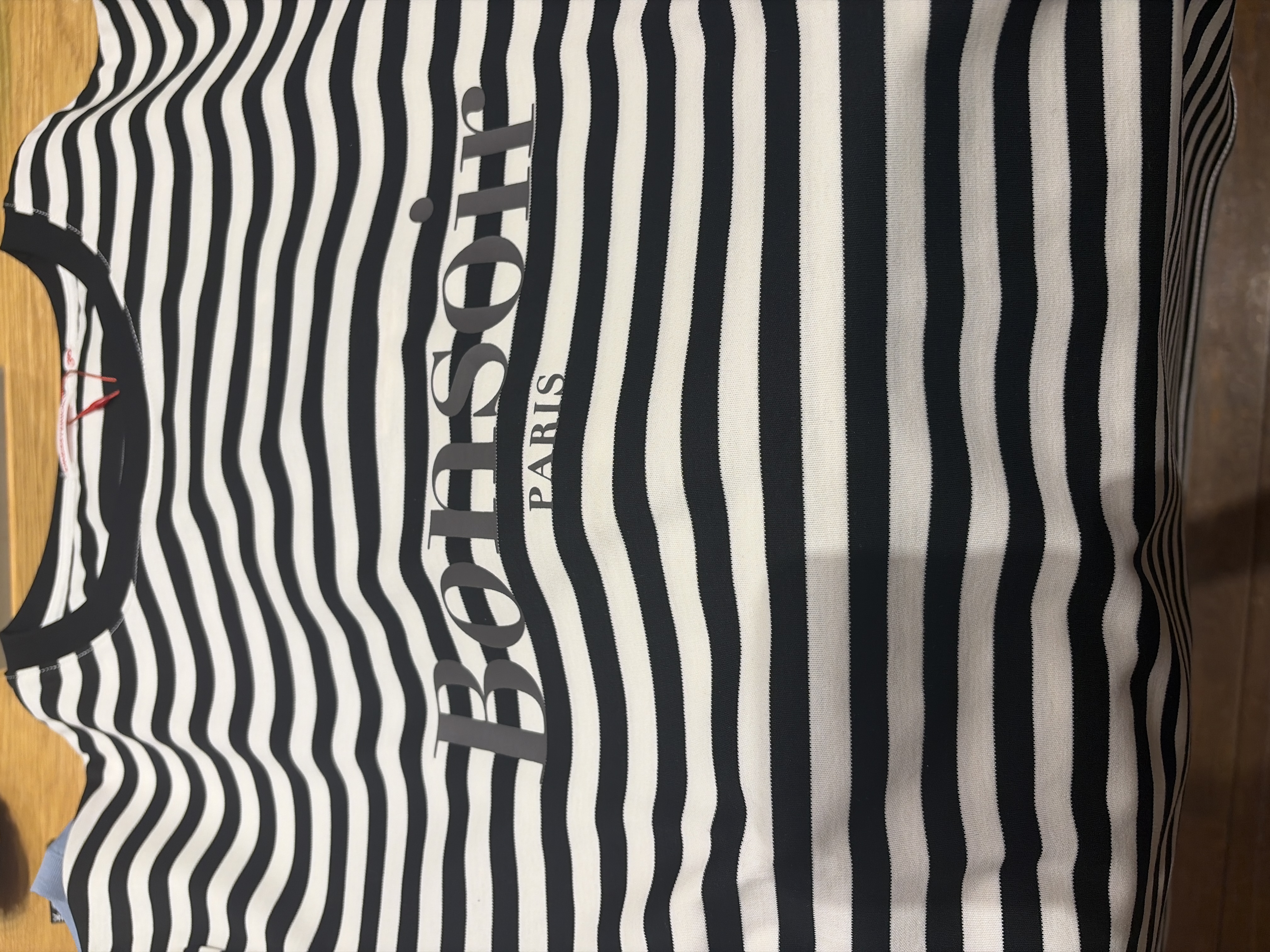 yoshikadoさんの「DRESSTERIOR｜【接触冷感／抗菌防臭／消臭】アイスクリアコットンBonsoirロゴボーダーTシャツ」を使ったコーディネート