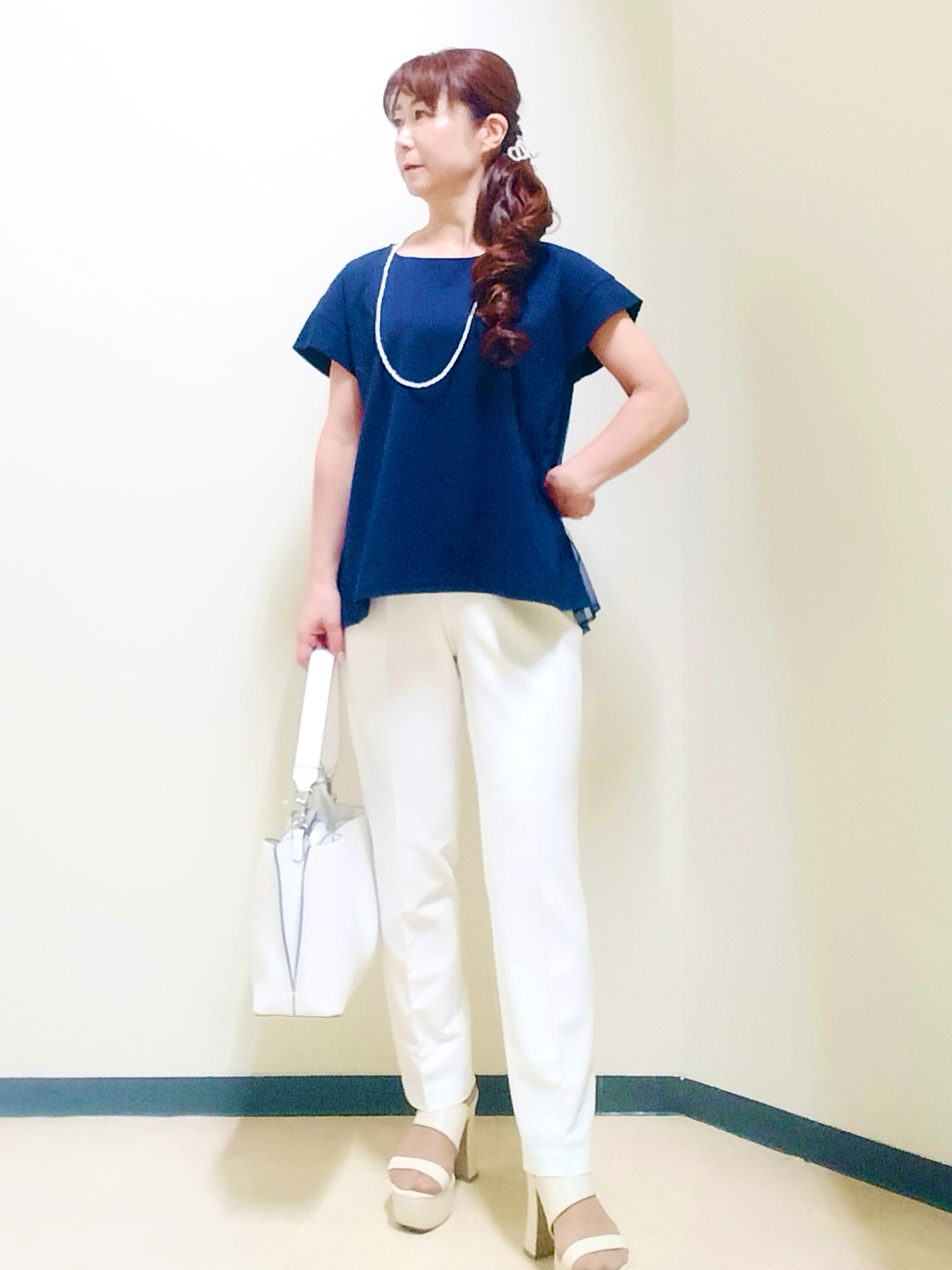 花さんの「Reflect｜【SS-4Lサイズ／UVカット／撥水】ストレッチテーパードパンツ」を使ったコーディネート