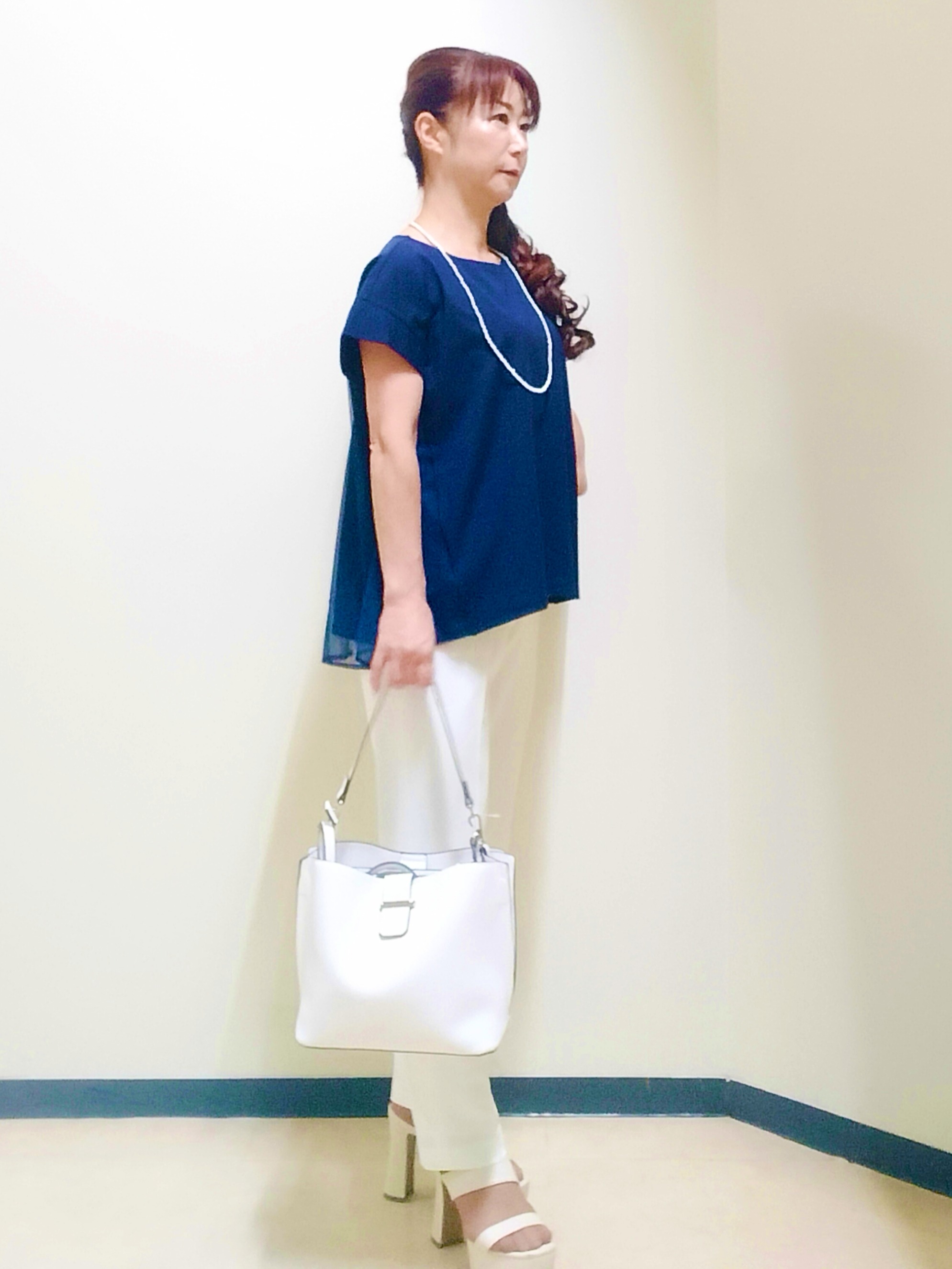 花さんの「Reflect｜【SS-4Lサイズ／UVカット／撥水】ストレッチテーパードパンツ」を使ったコーディネート