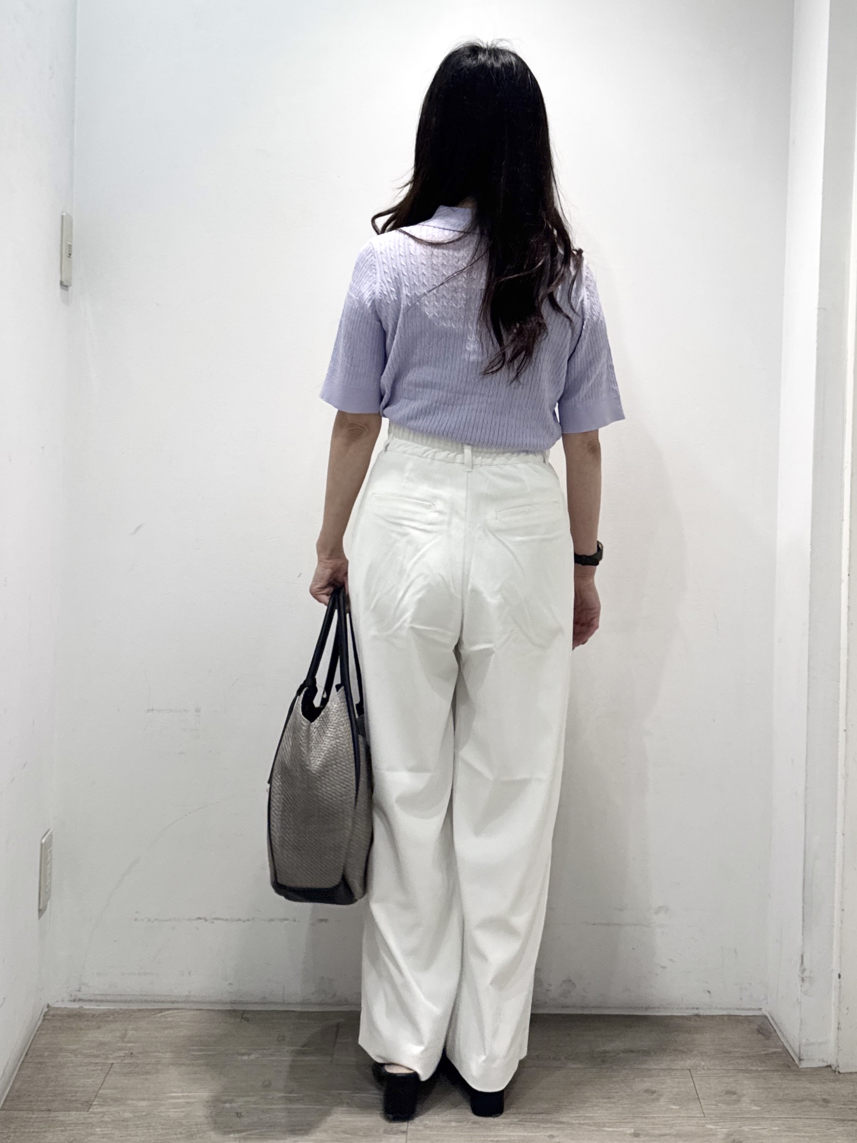 yuicciさんの「OPAQUE.CLIP｜【UV／接触冷感】ケーブルポロニット《洗濯機OK／抗ピル》」を使ったコーディネート