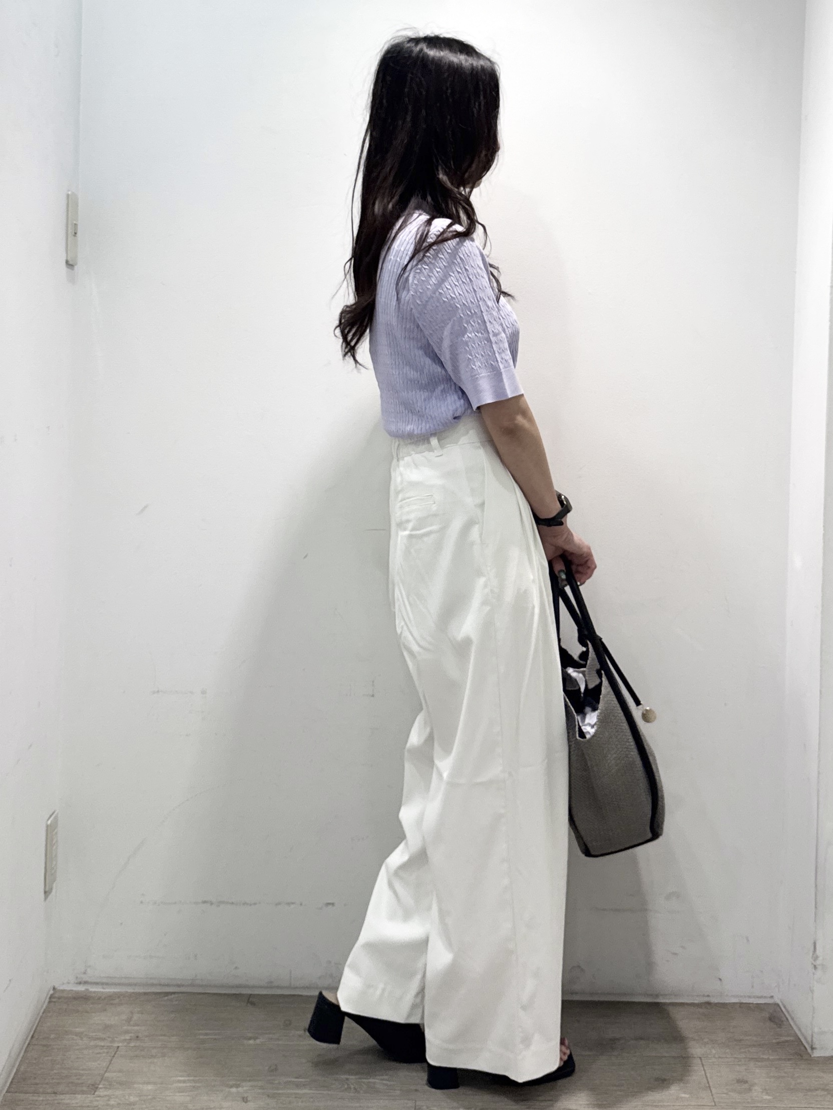 yuicciさんの「OPAQUE.CLIP｜【UV／接触冷感】ケーブルポロニット《洗濯機OK／抗ピル》」を使ったコーディネート