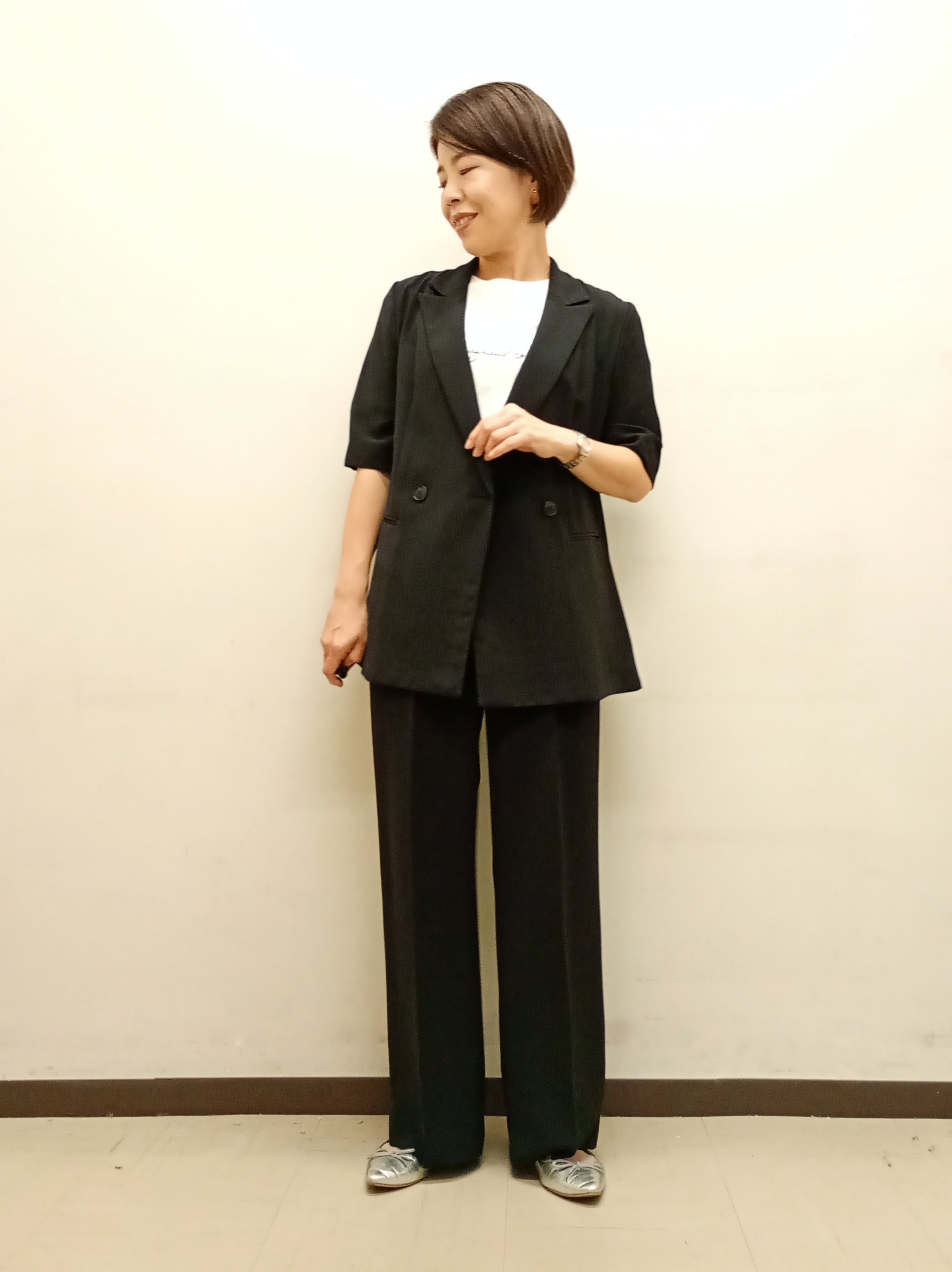 Kさんの「INDIVI｜【着る日傘】ハーフスリーブダブルジャケット」を使ったコーディネート