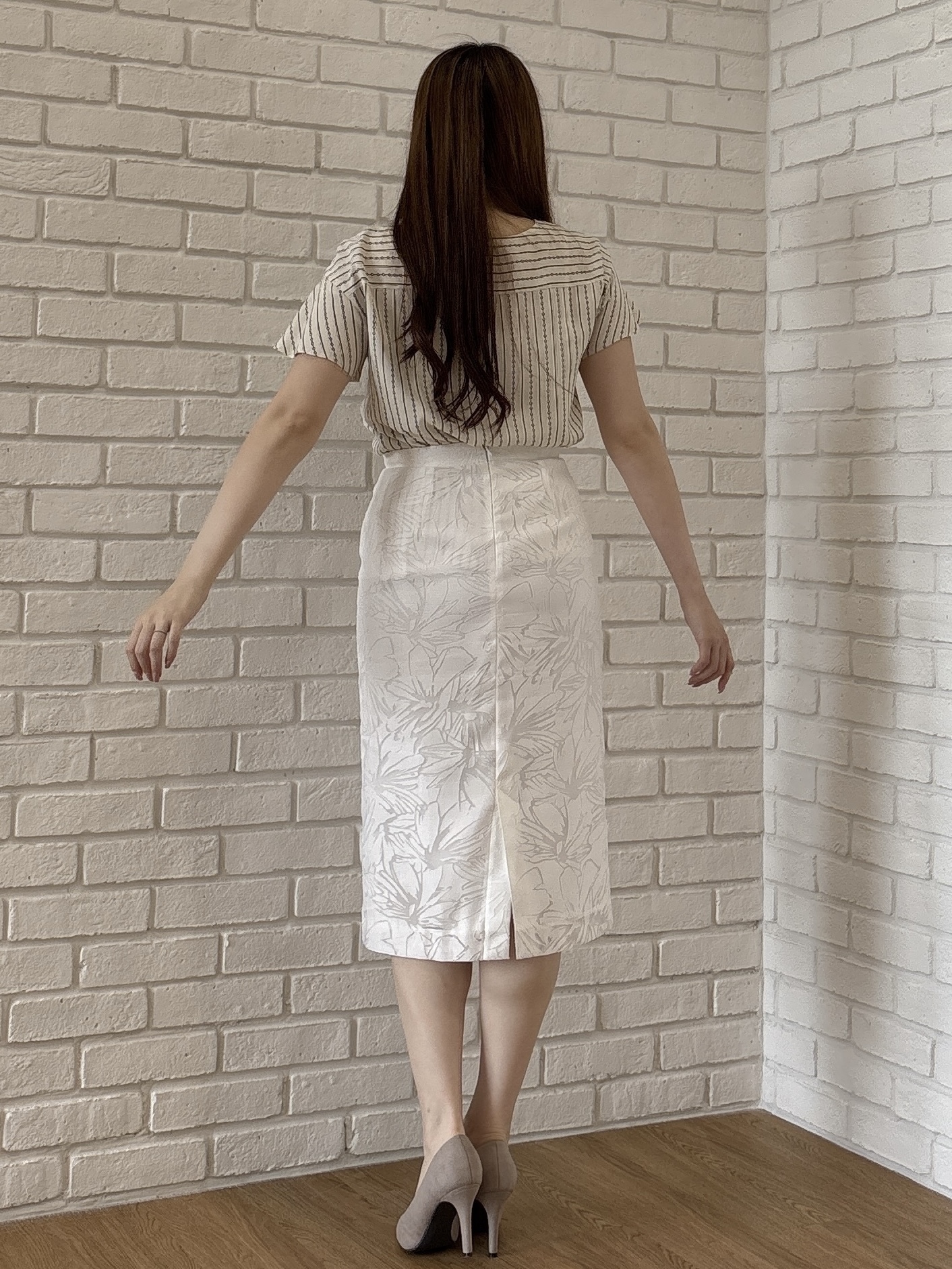 sayaさんの「COUP DE CHANCE｜【手洗い可／日本製】チェーン柄ブラウス」を使ったコーディネート
