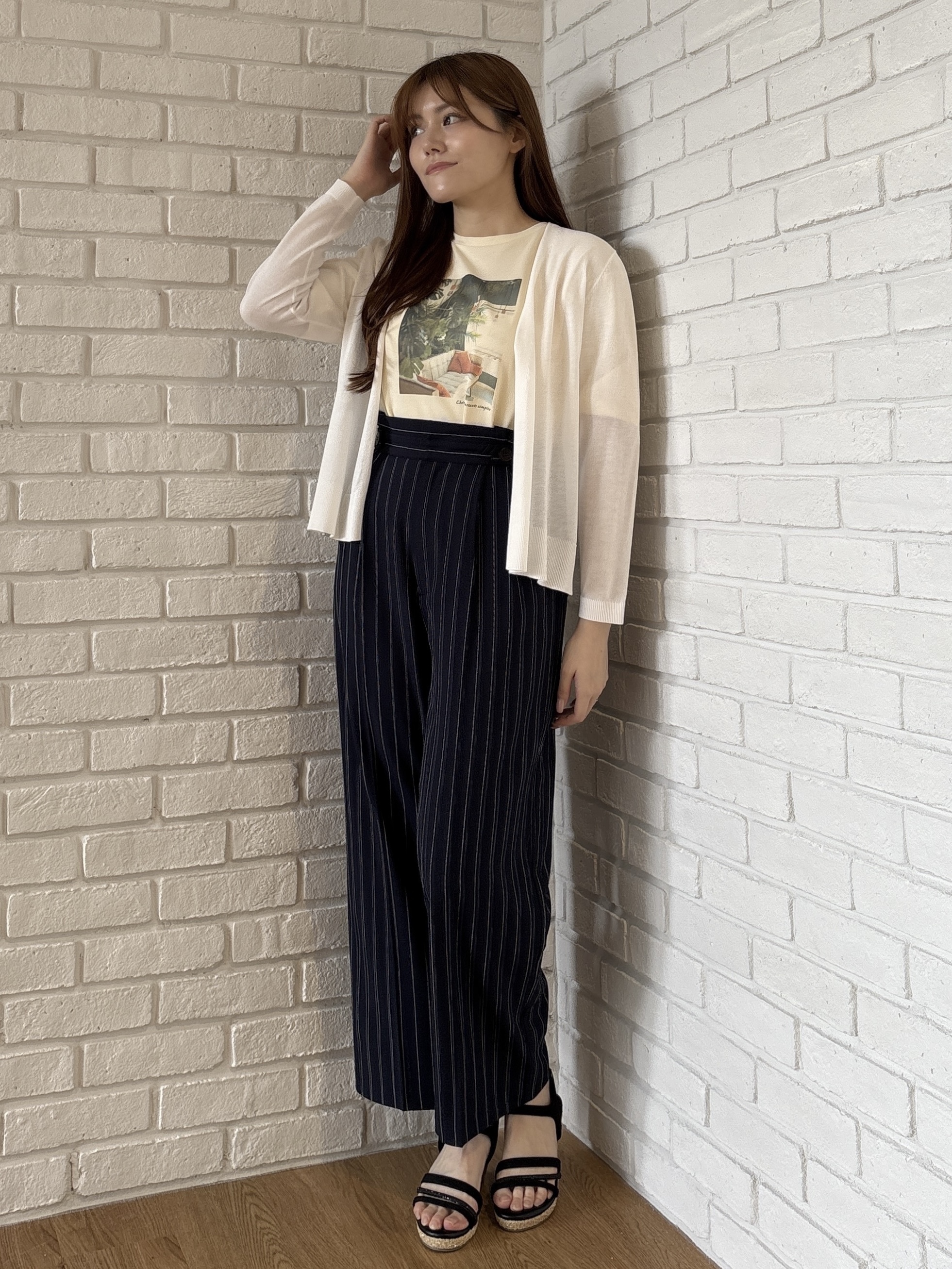 sayaさんの「grove｜高評価！【接触冷感／UVカットetc】ベーシックショートカーディガン」を使ったコーディネート