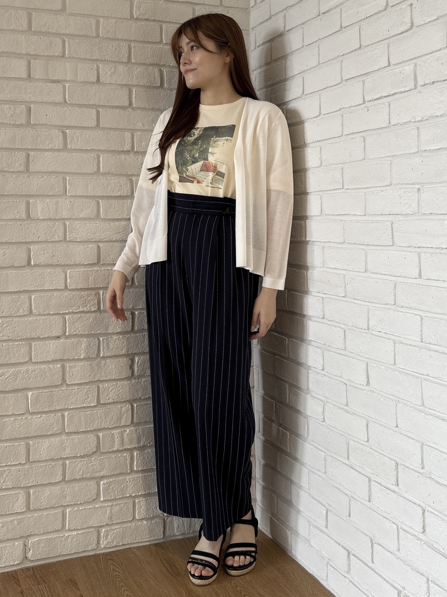 sayaさんの「grove｜高評価！【接触冷感／UVカットetc】ベーシックショートカーディガン」を使ったコーディネート