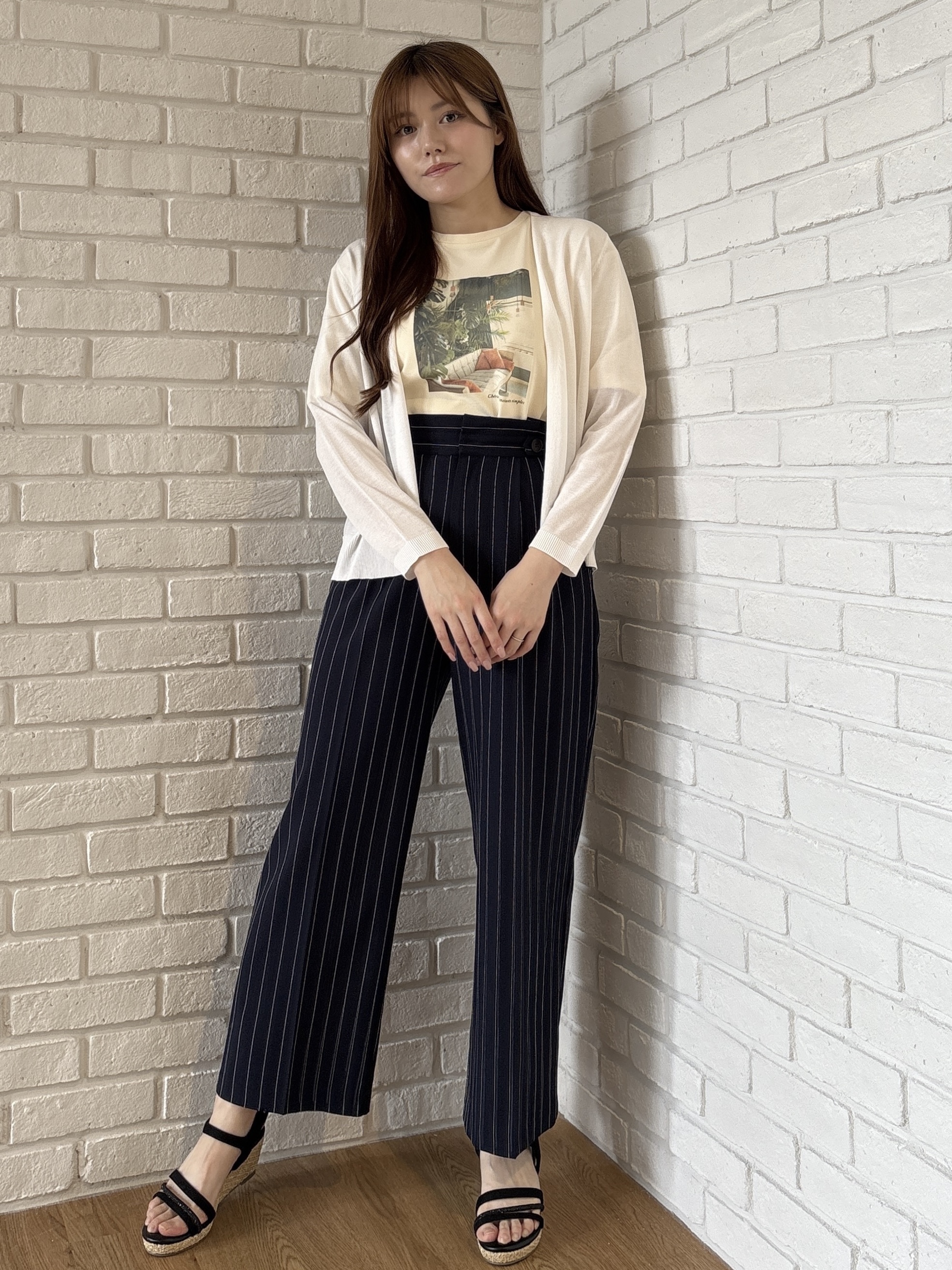 sayaさんの「grove｜高評価！【接触冷感／UVカットetc】ベーシックショートカーディガン」を使ったコーディネート