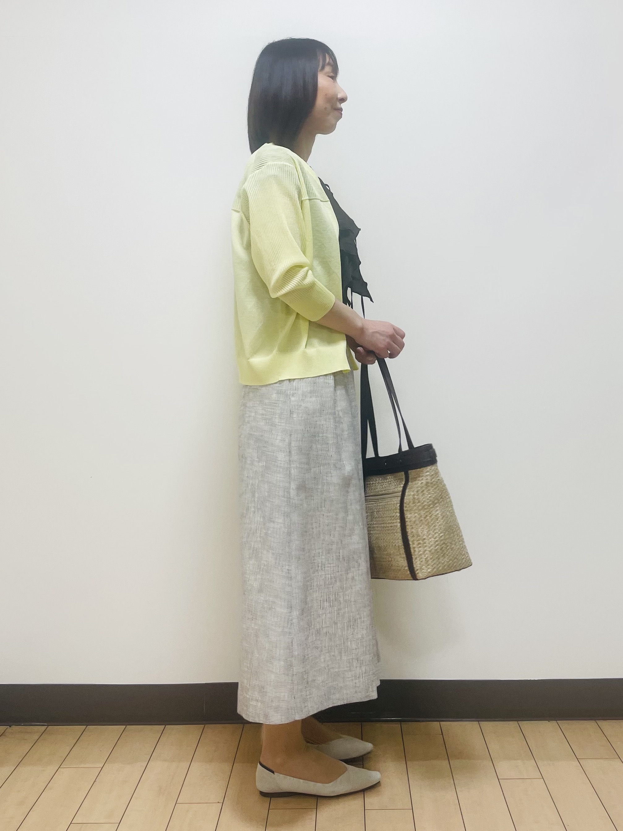Riiさんの「Reflect｜Vネックニットカーディガン」を使ったコーディネート