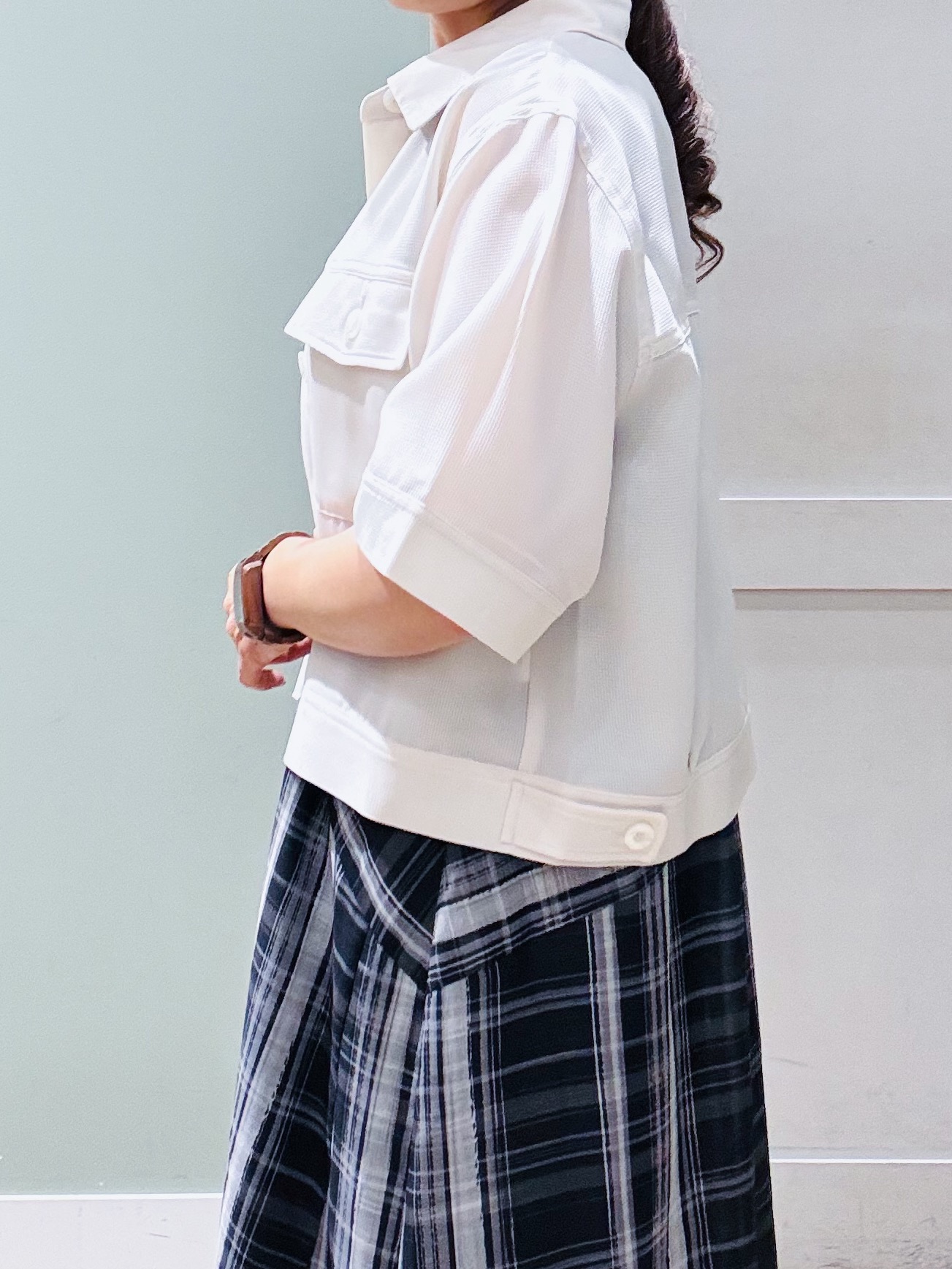 Komi☆さんの「grove｜【吸水速乾・通気性・洗える】衿付きハーフジャケット」を使ったコーディネート