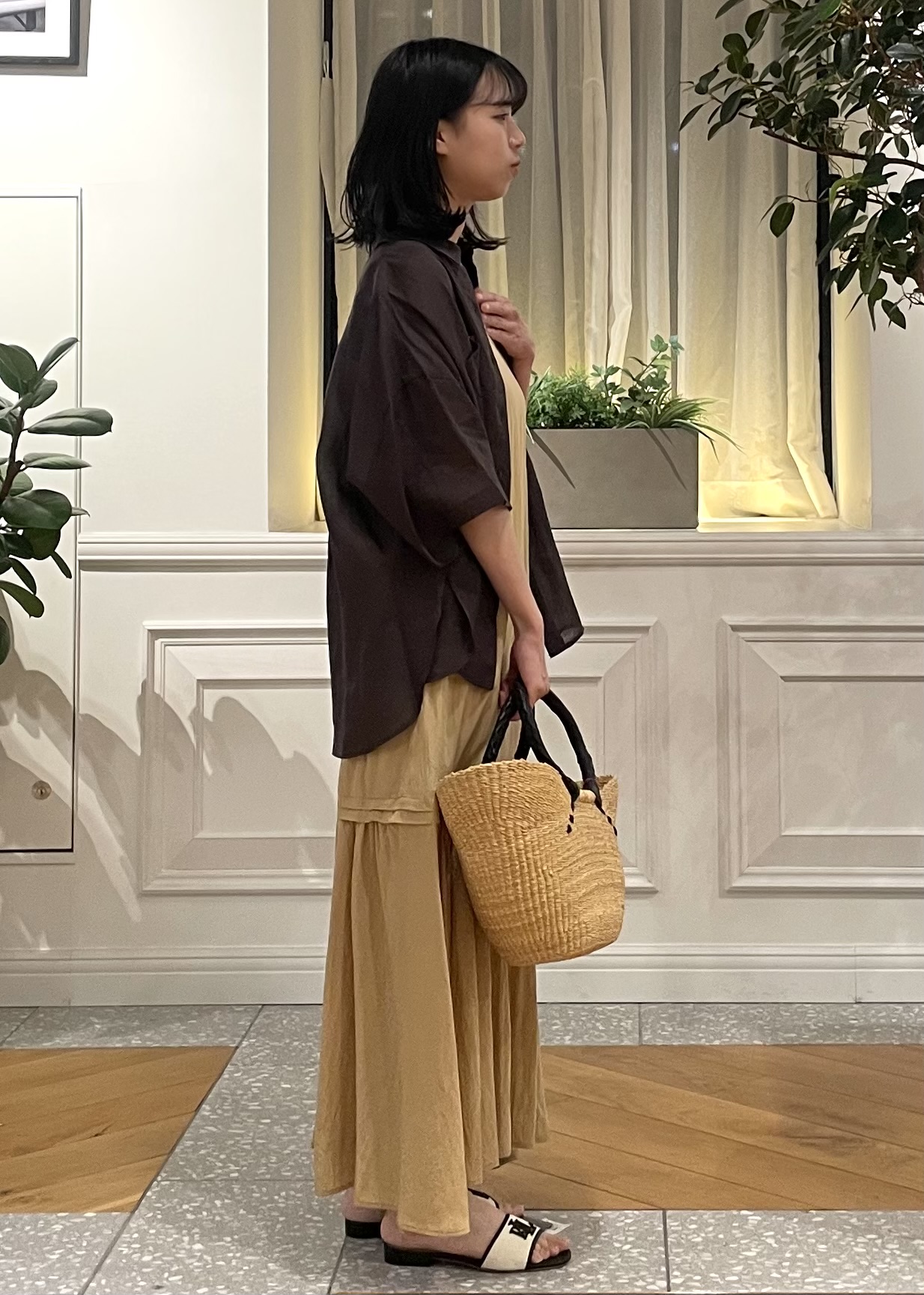 Lilyさんの「DRESSTERIOR｜【ウォッシャブル】ワッシャーボリュームフレアキャミワンピース」を使ったコーディネート