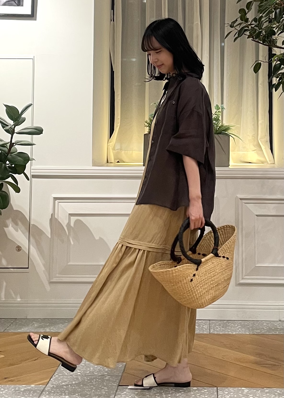Lilyさんの「DRESSTERIOR｜【ウォッシャブル】ワッシャーボリュームフレアキャミワンピース」を使ったコーディネート