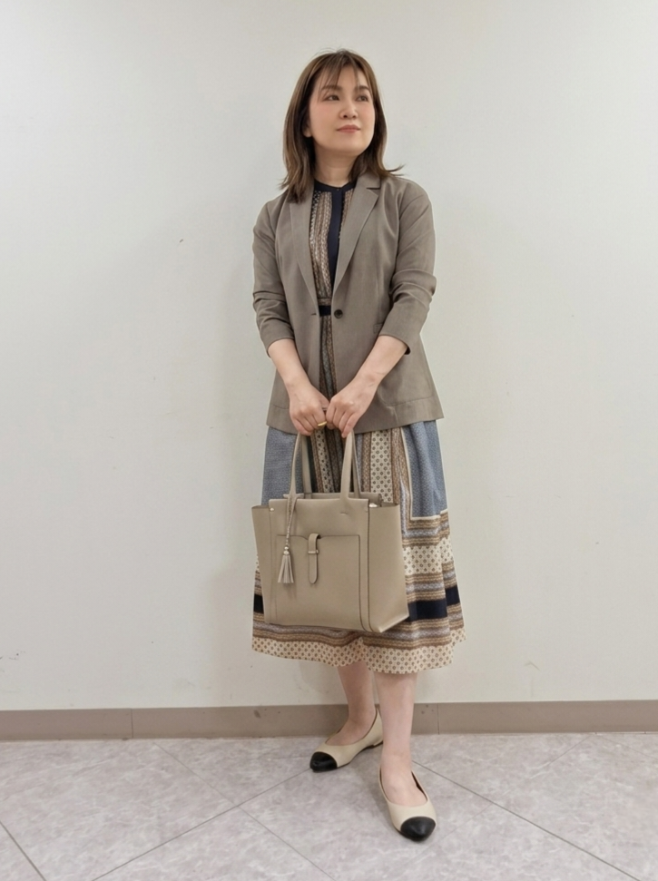 S.xuliさんの「Reflect｜幾何学柄フレンチスリーブワンピース」を使ったコーディネート