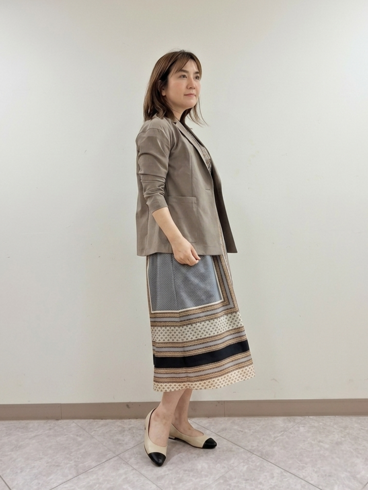 S.xuliさんの「Reflect｜幾何学柄フレンチスリーブワンピース」を使ったコーディネート