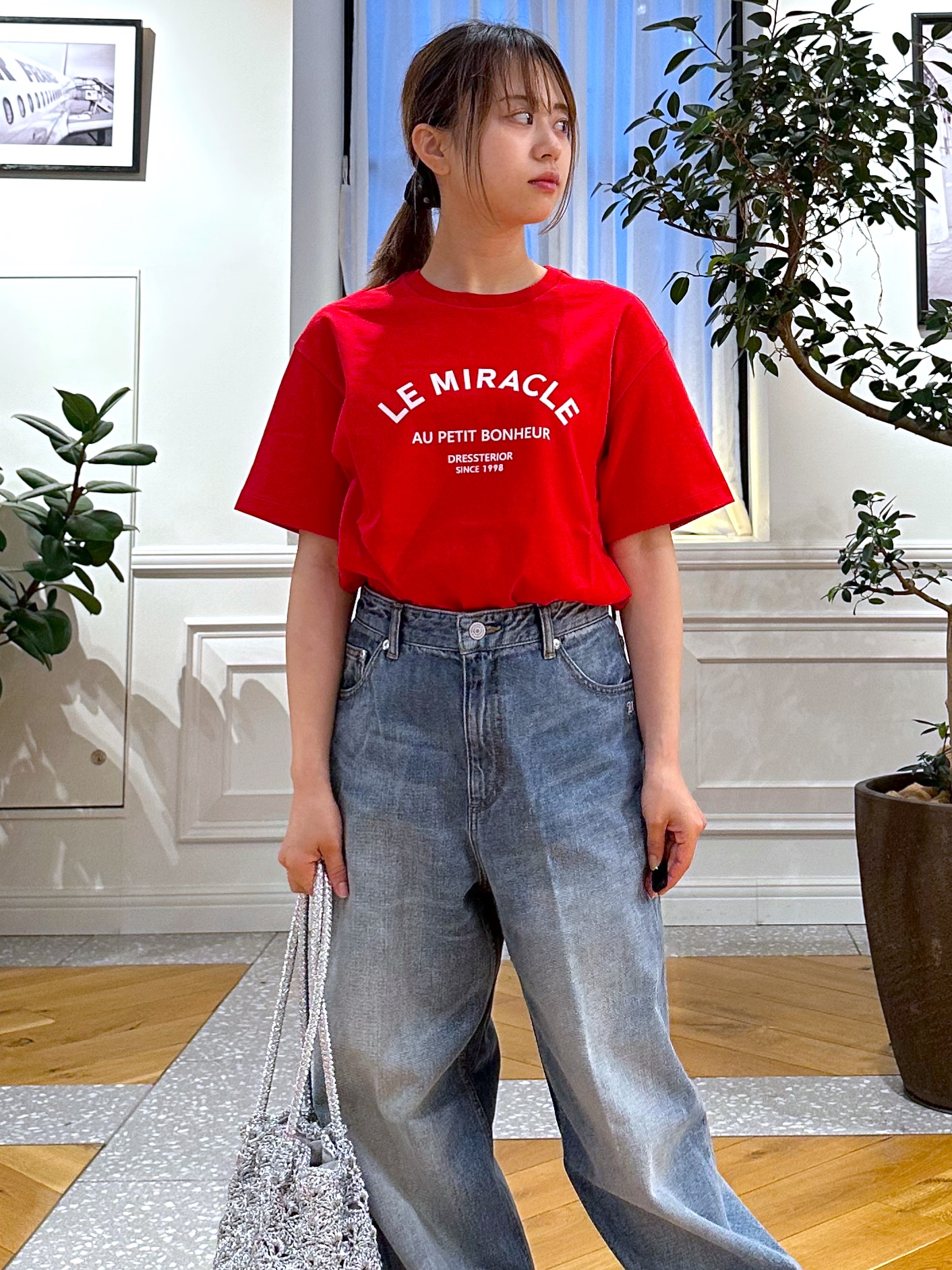 なべこさんの「DRESSTERIOR｜【着映え/ハーフ袖】ウォッシャブルレース クロップドシャツ」を使ったコーディネート
