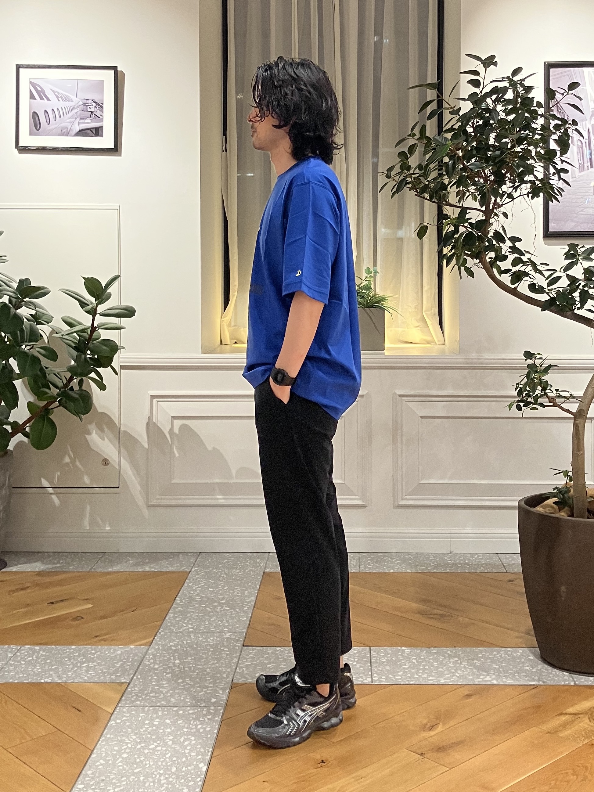 junyaさんの「DRESSTERIOR｜【接触冷感／抗菌防臭／消臭】ICE CLEAR COTTON フロッグオーバーフィットTシャツ」を使ったコーディネート