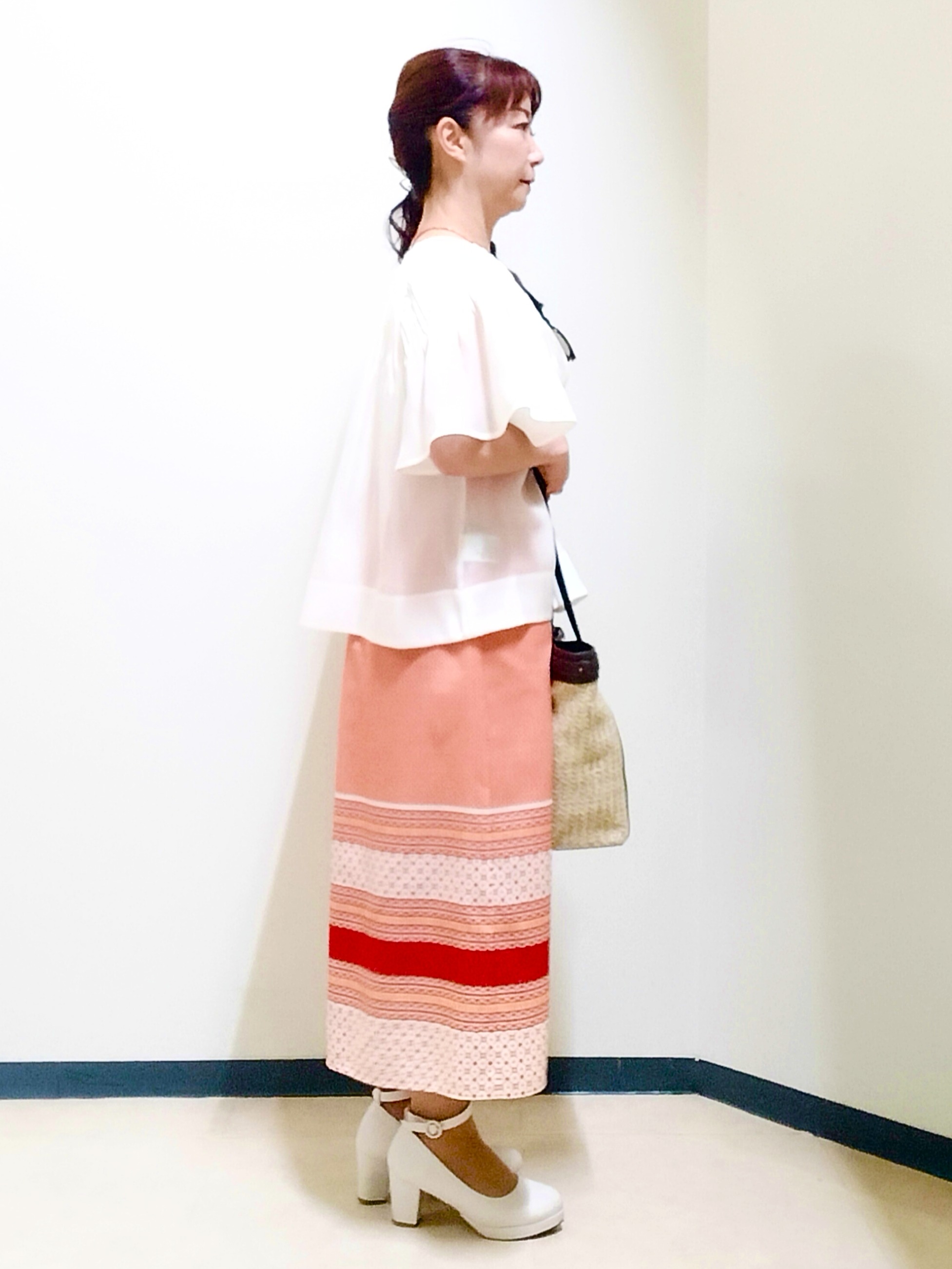 花さんの「Reflect｜ピンタックデザインフレアスリーブブラウス」を使ったコーディネート