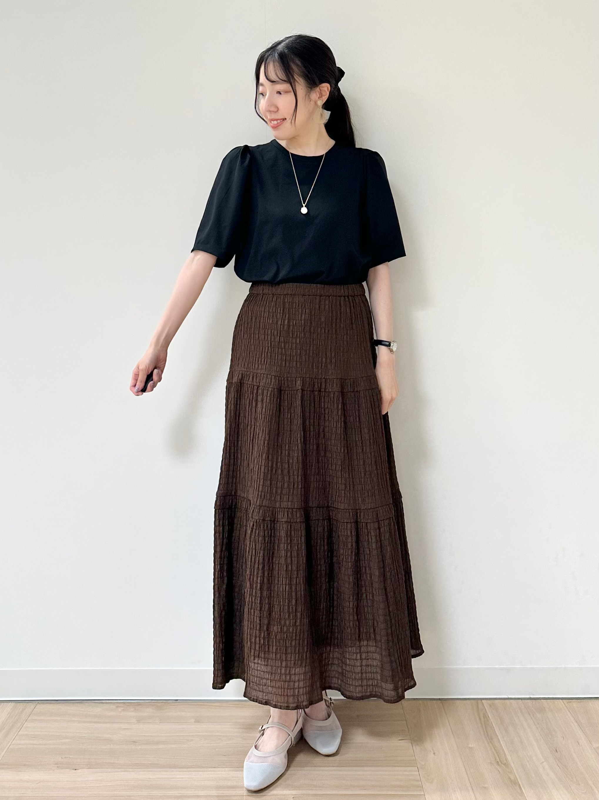 Momoさんの「Reflect｜【UVカット／接触冷感／吸水速乾】デザインスリーブプルオーバー」を使ったコーディネート