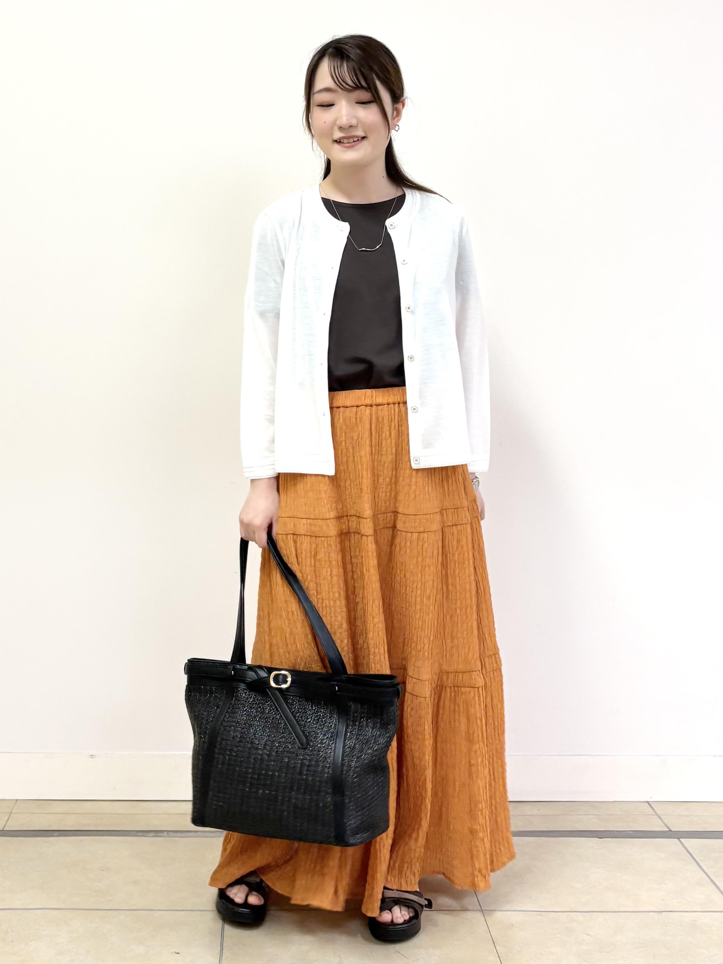mikiさんの「Reflect｜七分袖ニットカーディガン」を使ったコーディネート