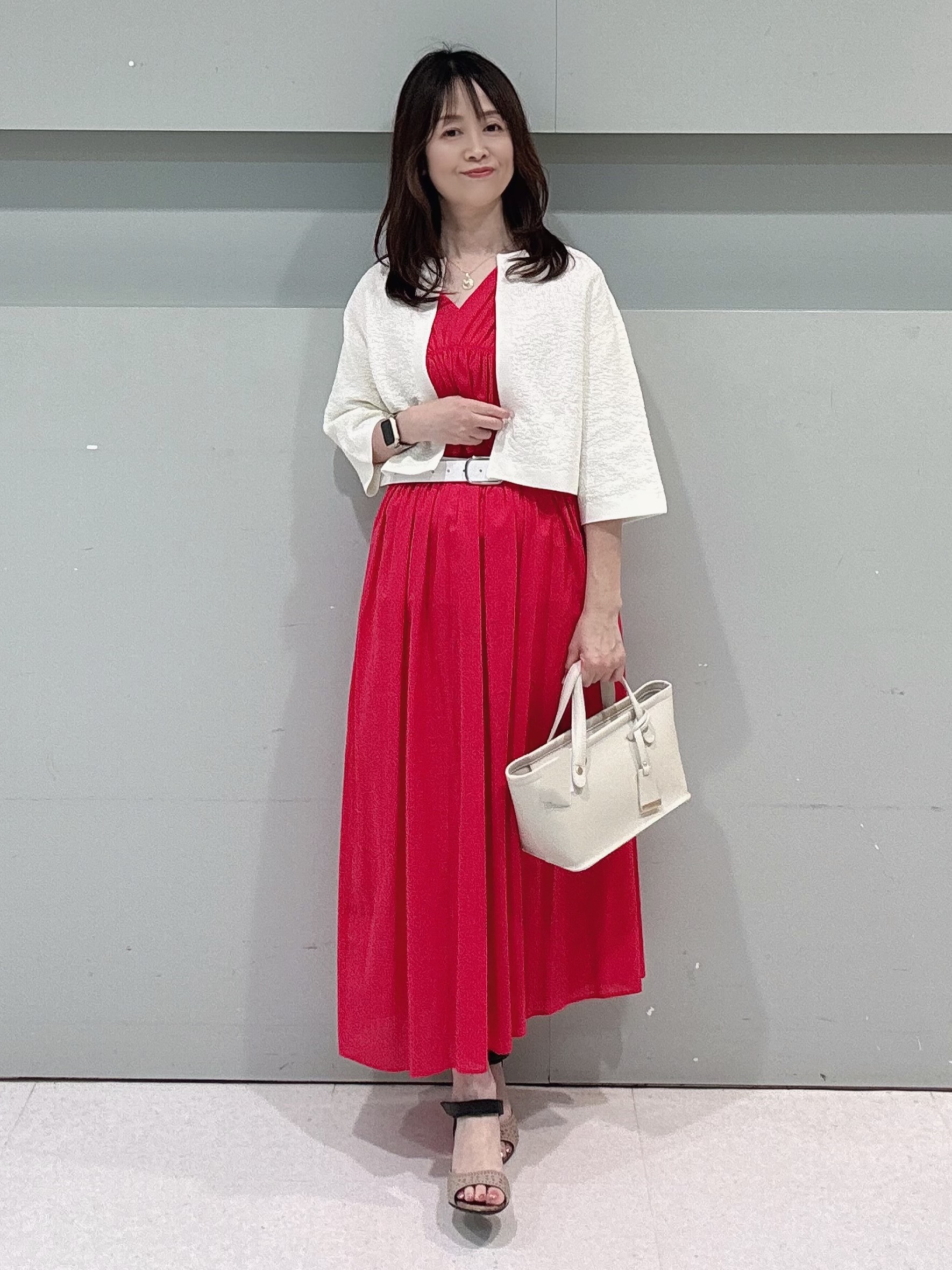 makiさんの「UNTITLED｜【ストレッチ性/洗える】短丈ニットカーディガン」を使ったコーディネート