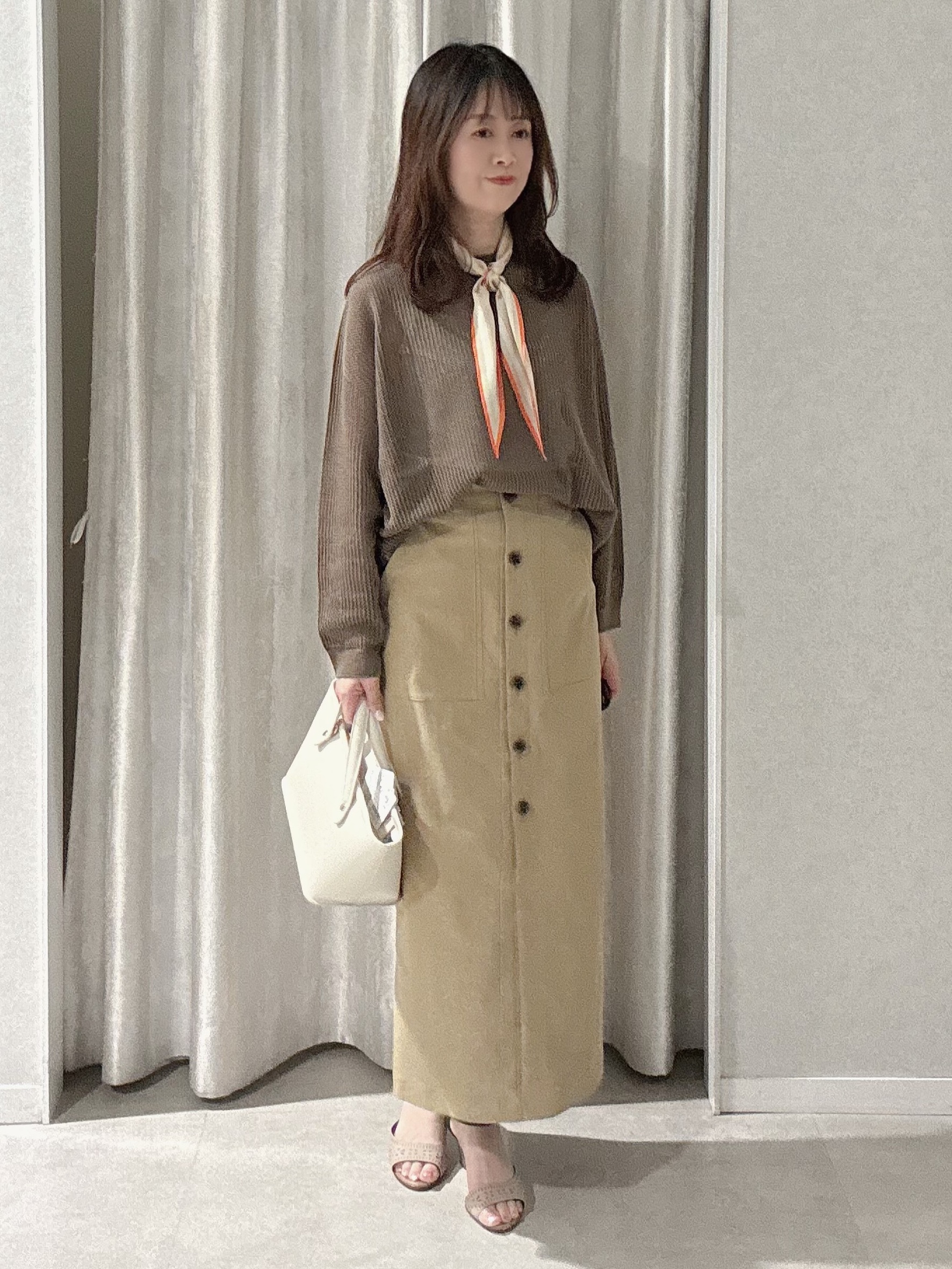 makiさんの「UNTITLED｜シアーメッシュニット」を使ったコーディネート