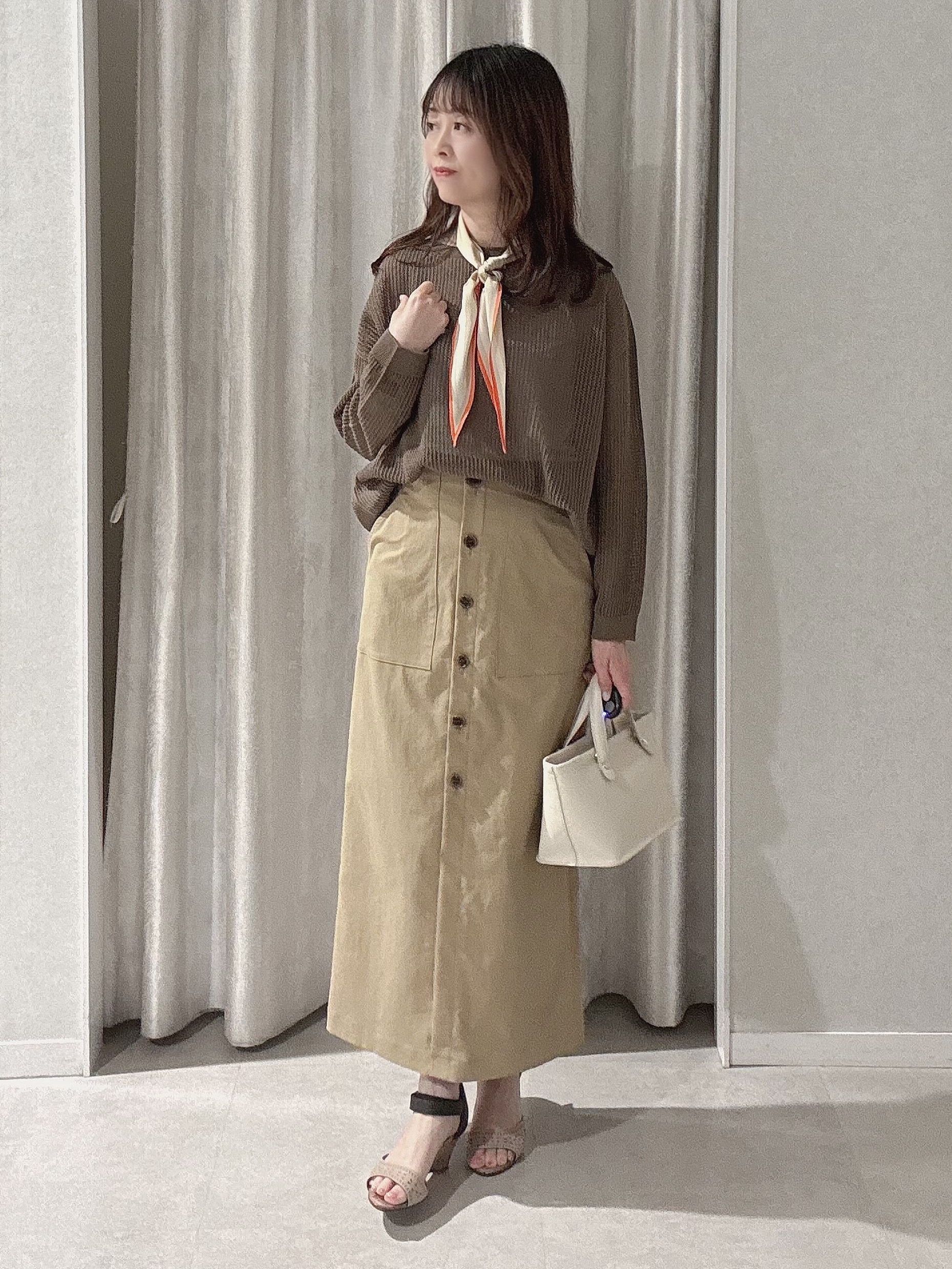 makiさんの「UNTITLED｜シアーメッシュニット」を使ったコーディネート