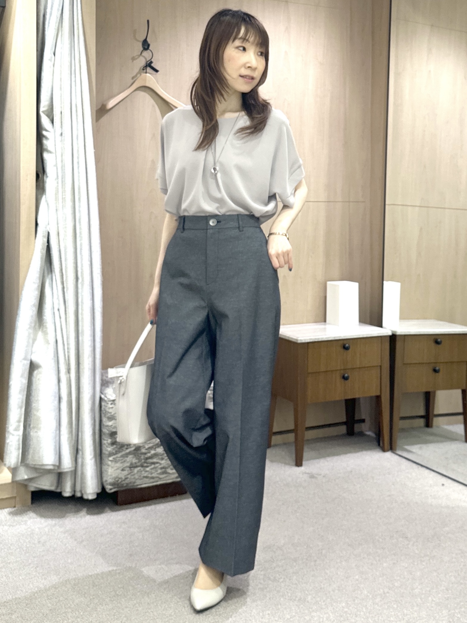 Miwaさんの「UNTITLED｜【アンサンブル可/シアー】リネンエステルカーディガン」を使ったコーディネート