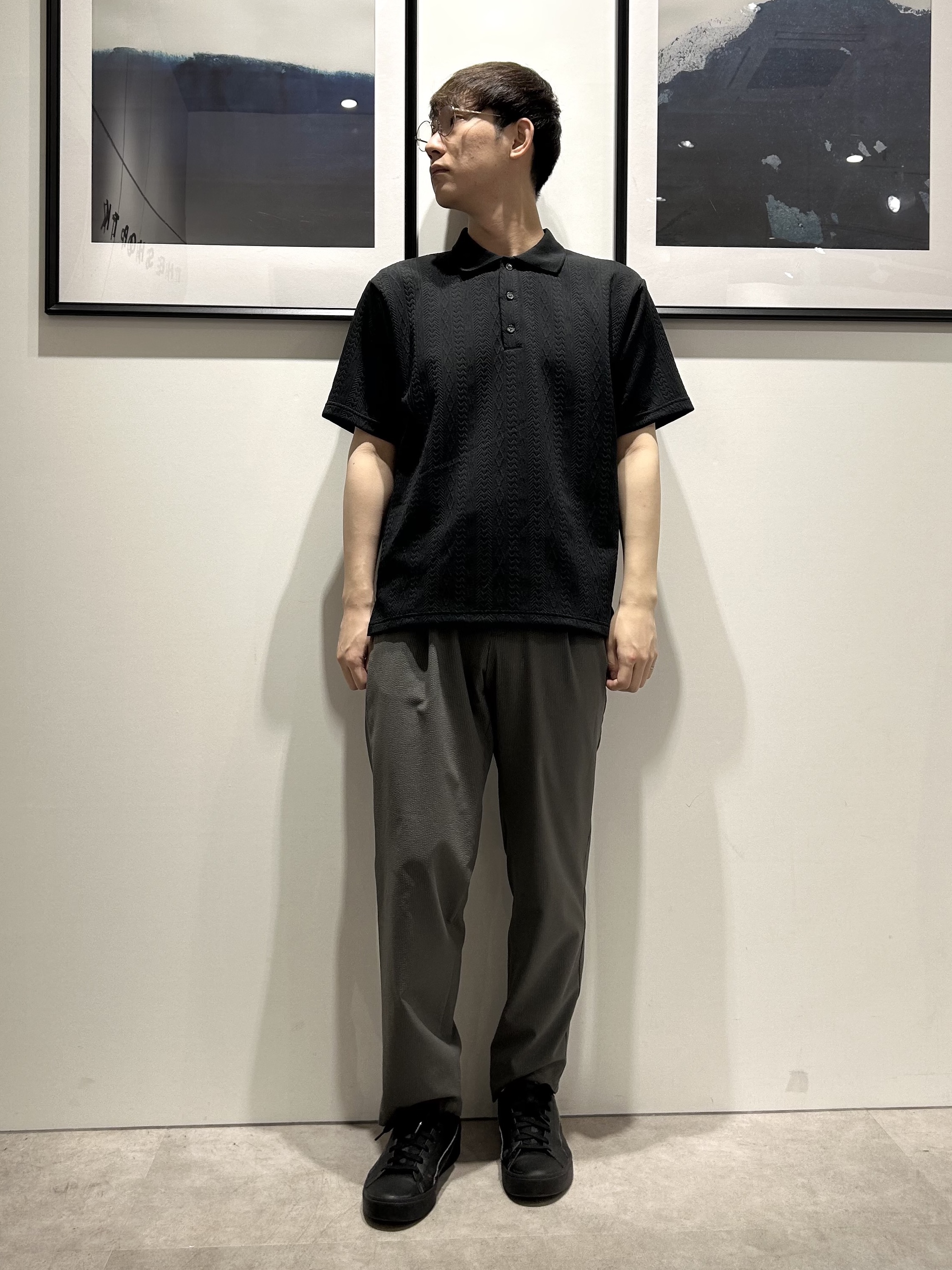 。さんの「THE SHOP TK｜【シンプルすぎない大人の表情】ケーブルフクレポロシャツ 吸水速乾/UVケア/洗濯機OK」を使ったコーディネート