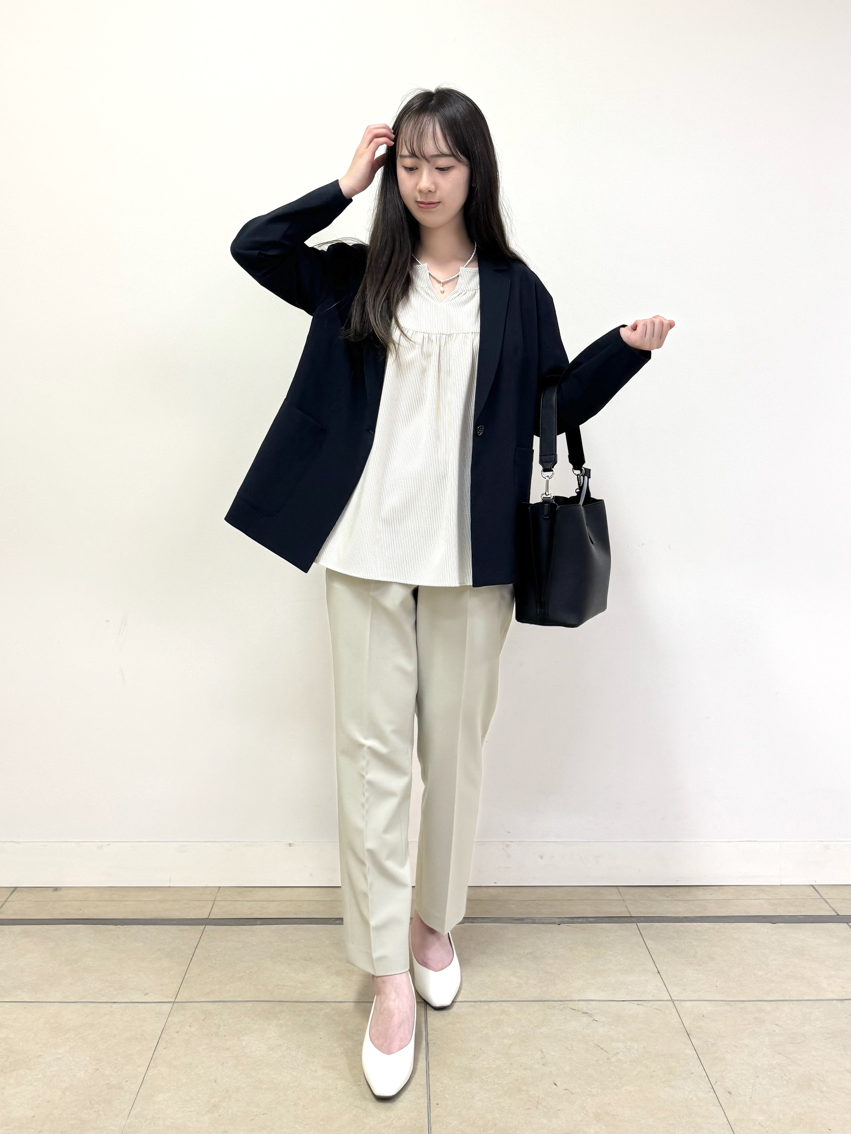 Nrinさんの「Reflect｜【SS-4Lサイズ／接触冷感／シワになりにくい】リラクシーテーラードジャケット」を使ったコーディネート