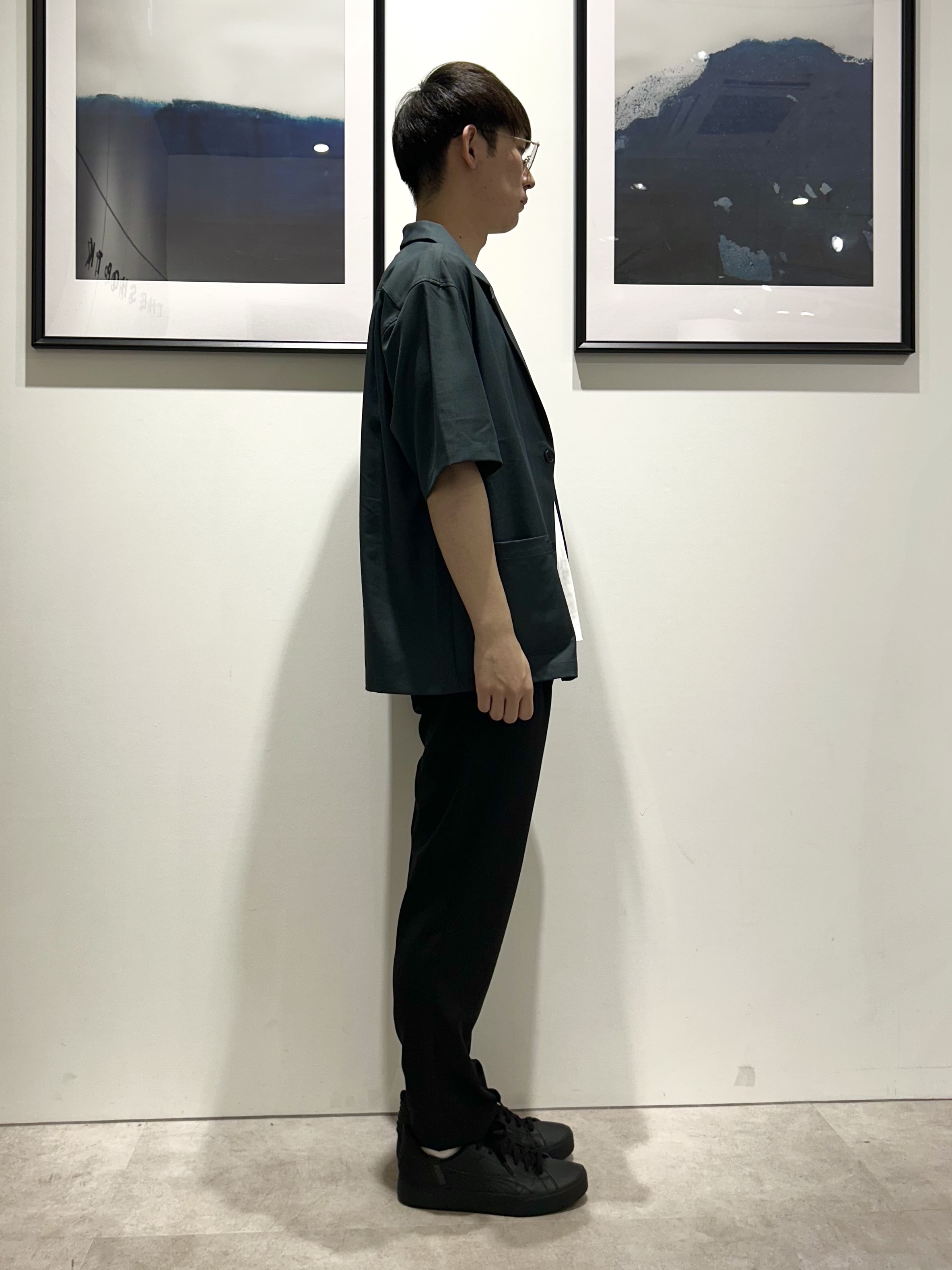 。さんの「THE SHOP TK｜リラックスワイド 5分袖ジャケット セットアップ可／洗濯機OK」を使ったコーディネート